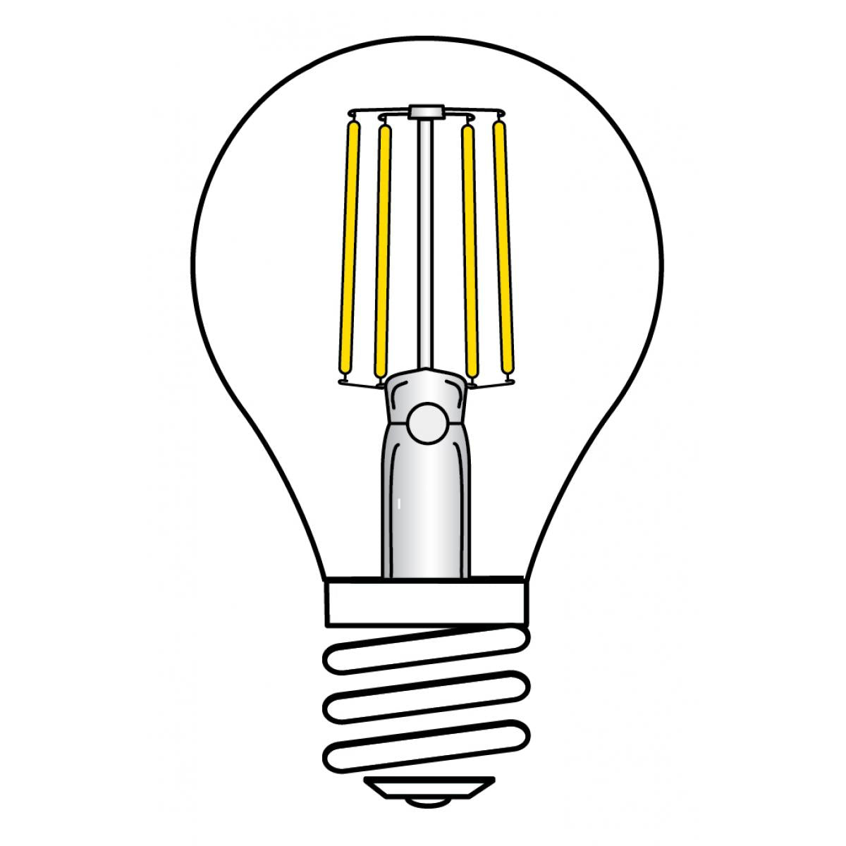 A19 LED Filament Bulb, 5 Watts, 380 Lumens, 2000K, E26 Medium Base, Amber Finish