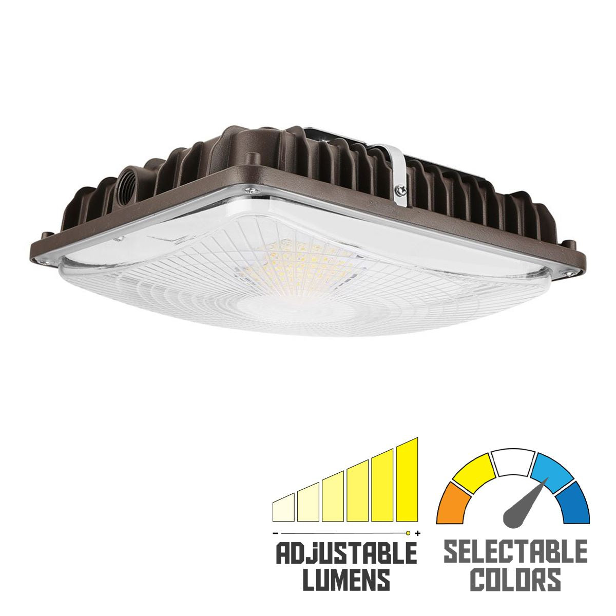 LED Canopy Light, 8400 Lumens, 60 Watts, 30K|40K|50K, 120-277V