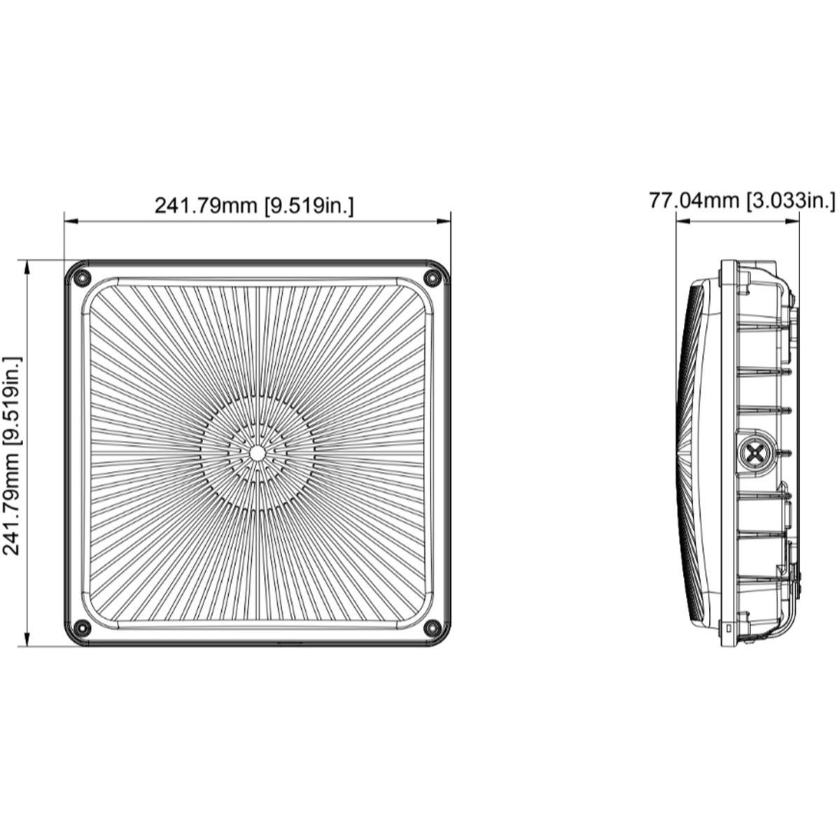 LED Canopy Light, 16500 Lumens, 110 Watts, 30K|40K|50K, 120-277V