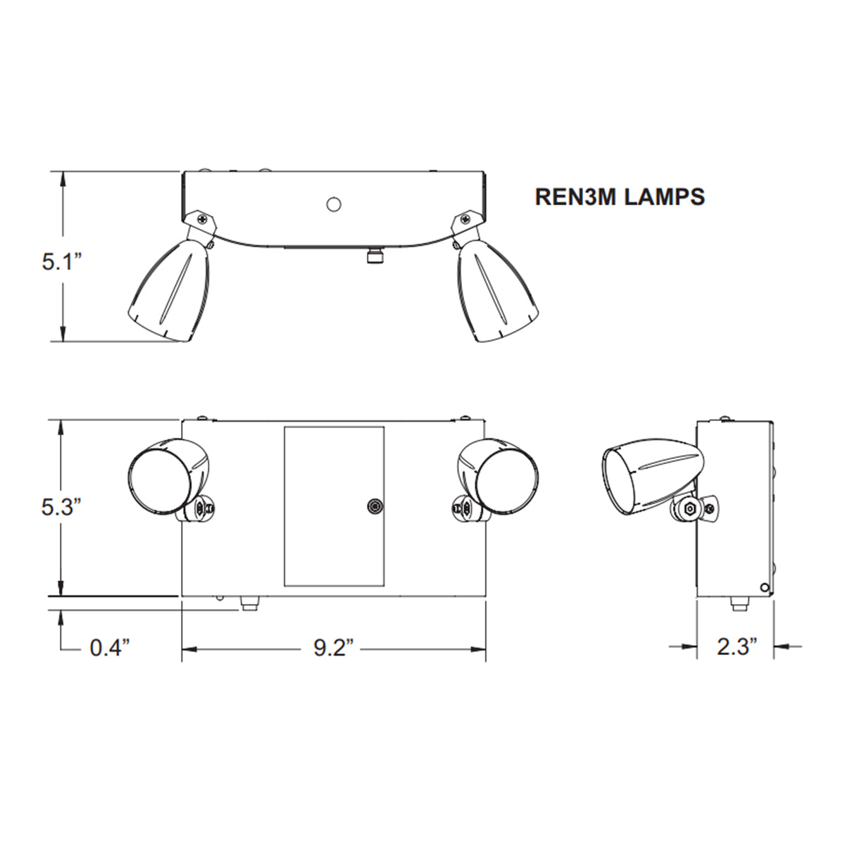 LED Emergency Light, 8 Watts, Dual PAR16 Lamps, 120-277V, Numerical Indicator, White - Bees Lighting