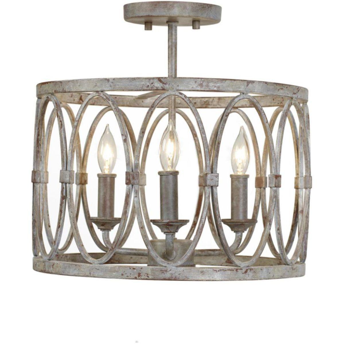 Patrice 14 in. Semi Flush Mount Light Gray finish - Bees Lighting