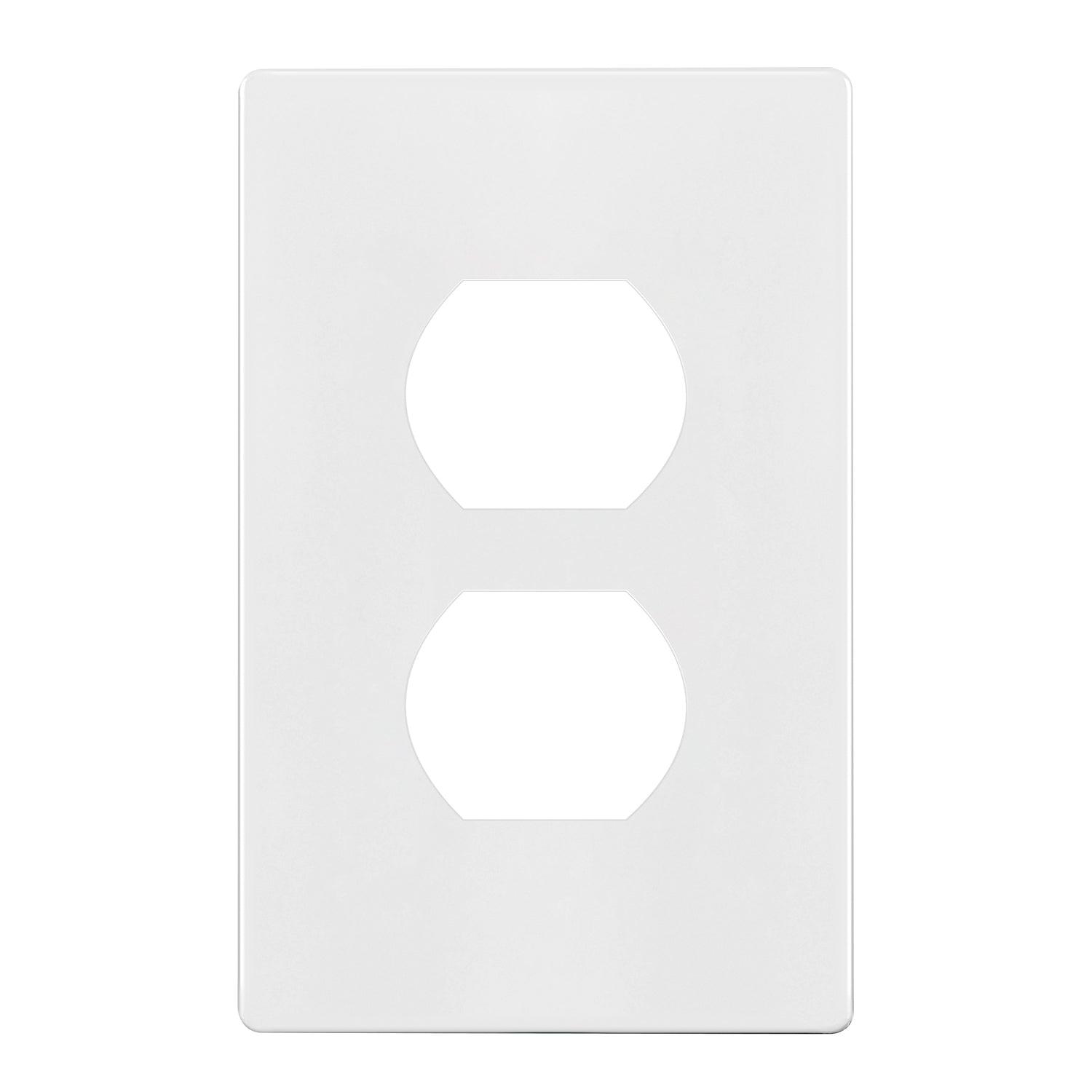 1-Gang Screwless Duplex Outlet Cover Plate White - Bees Lighting