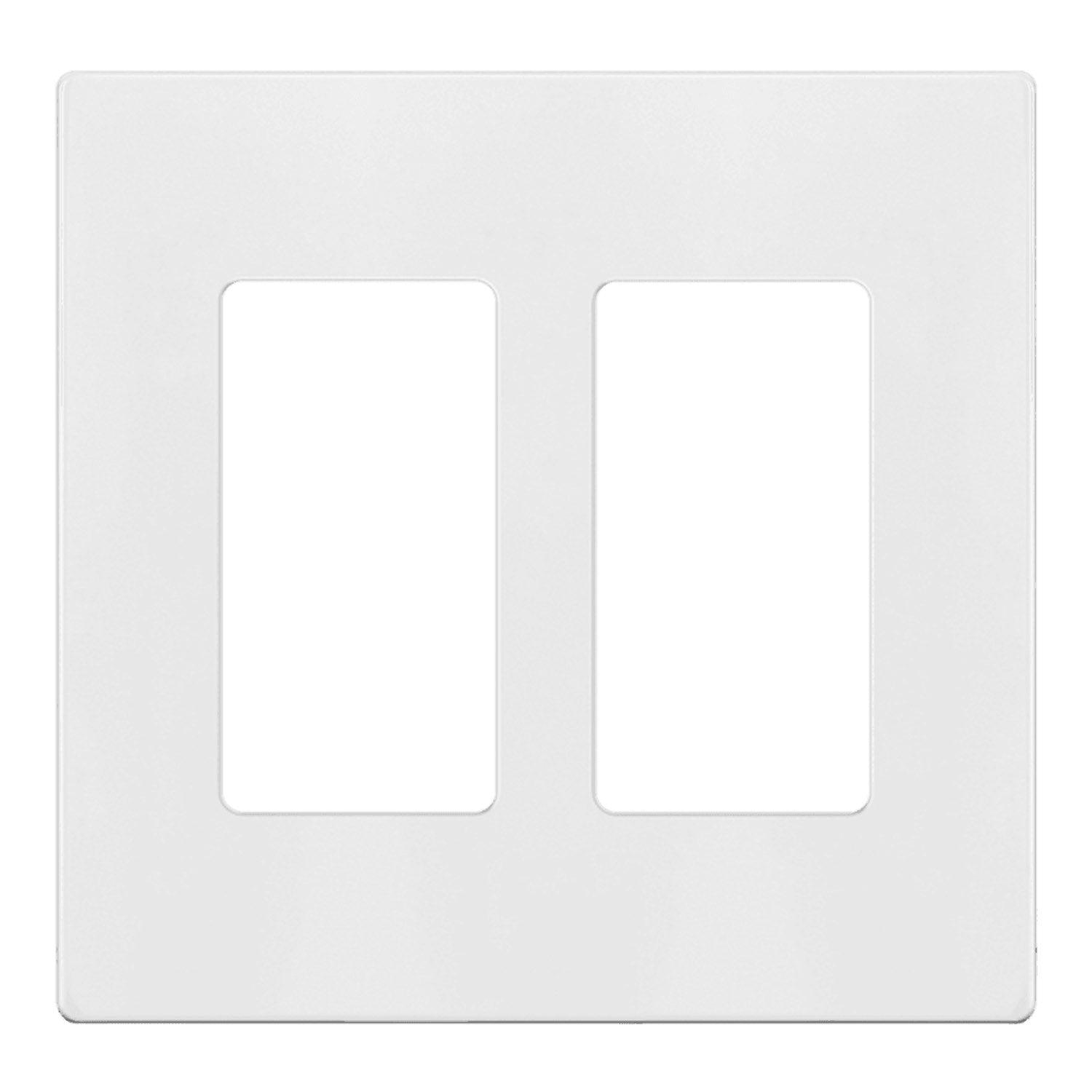 2-Gang Decorator Rocker Screwless Wall Plate White - Bees Lighting