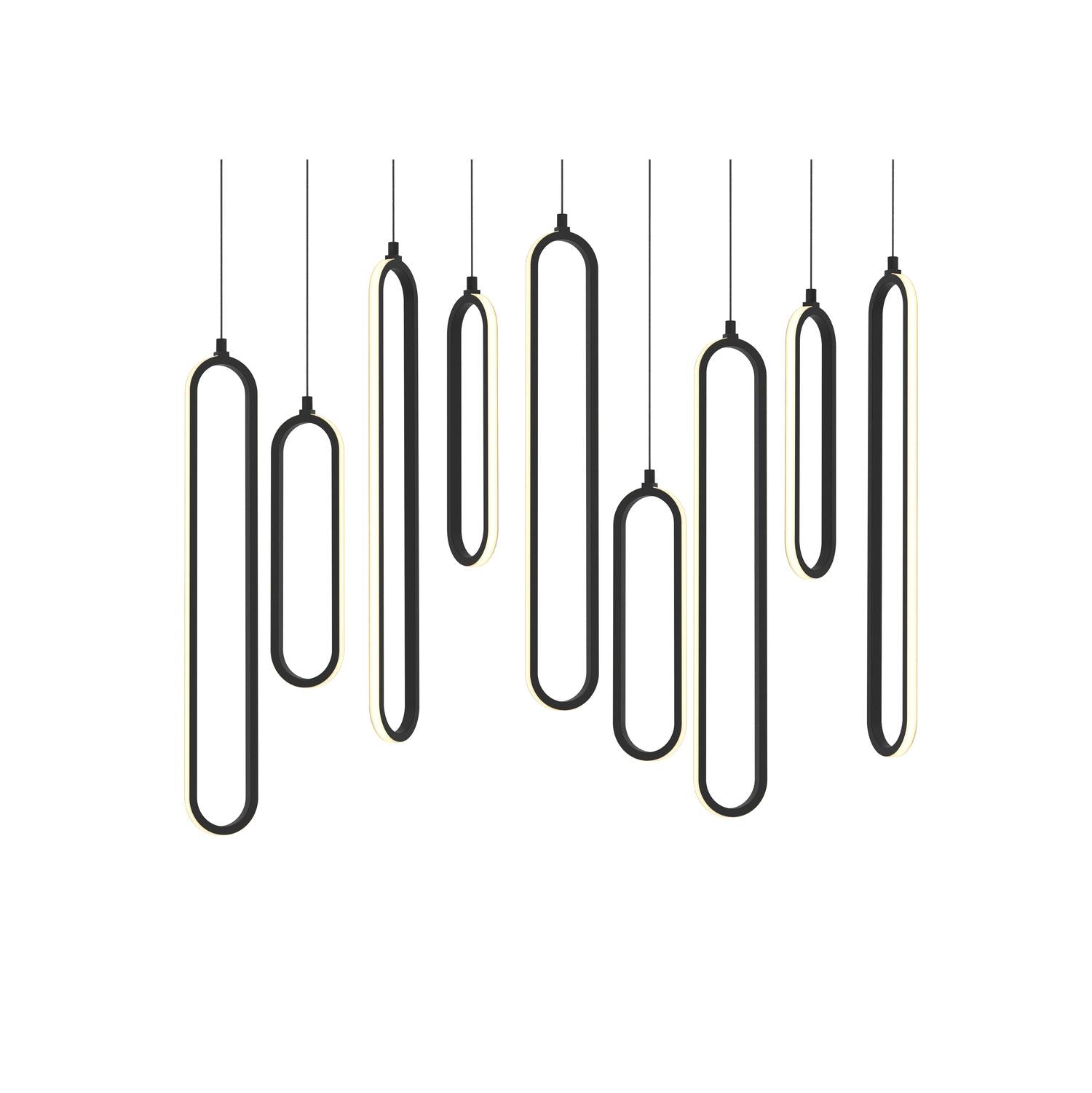 Sienna 36'' Linear Multi-Port LED Pendant Light, Black Finish