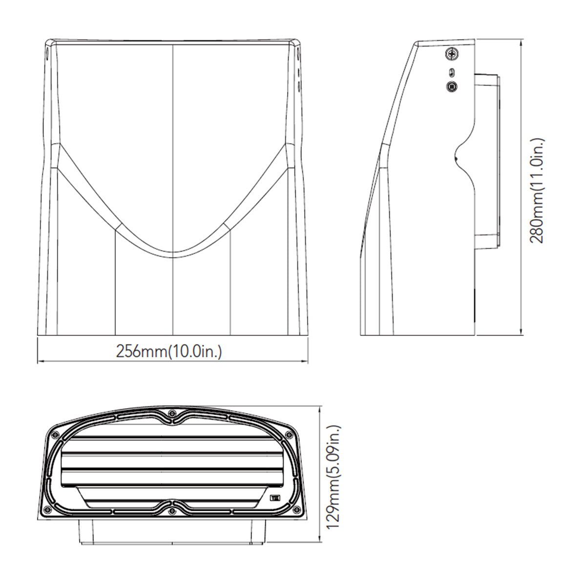 LED Adjustable Wall Pack, 32-80W, 11400 Lumens, 30K/40K/50K, On/Off Photocell, 120-277V, Bronze