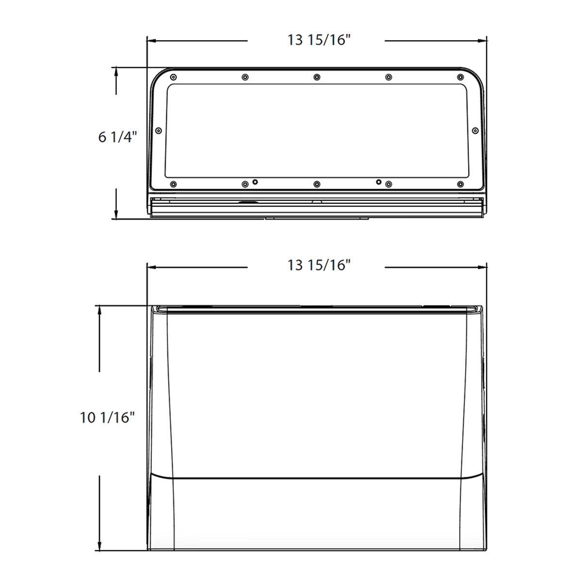 LED Cutoff Wall Pack, 75-150 Watts, 21700 Lm, 30K/40K/50K, On/Off Photocell, 120-277V, Bronze