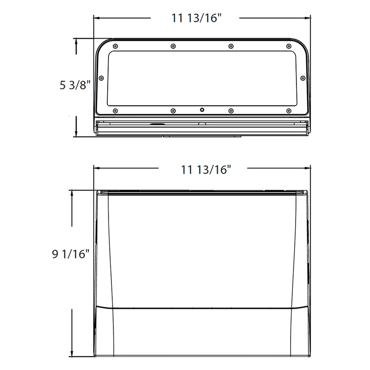 LED Cutoff Wall Pack, 50-100 Watts, 14300 Lm, 30K/40K/50K, On/Off Photocell, 120-277V, White