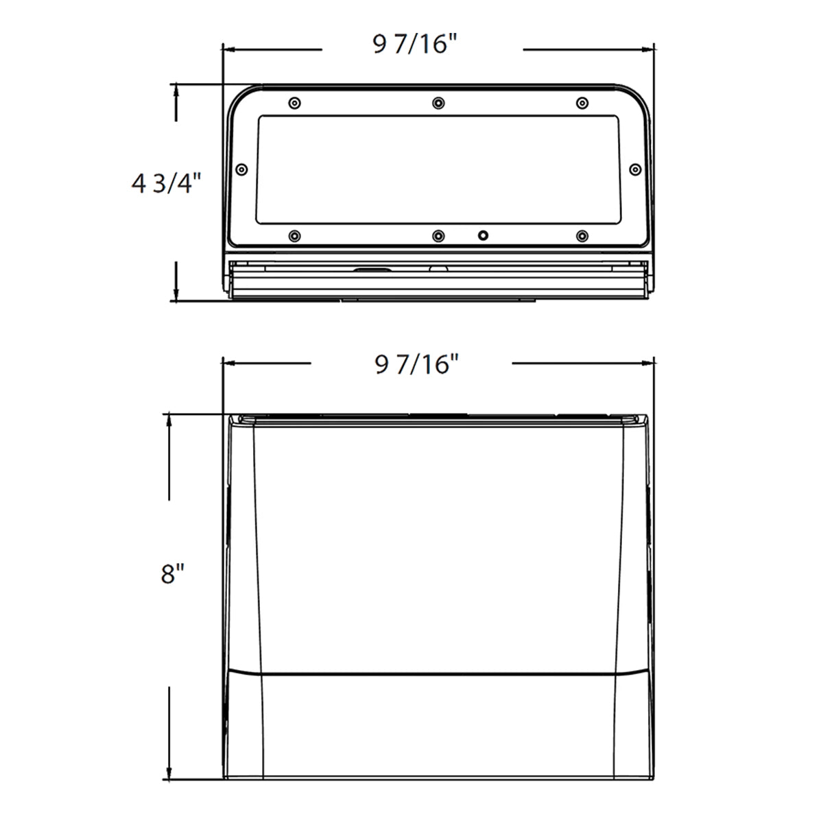 LED Cutoff Wall Pack, 15-30 Watts, 4800 Lm, 30K/40K/50K, On/Off Photocell, 120-277V, White