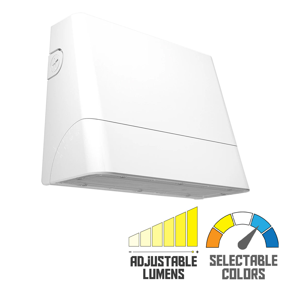 LED Cutoff Wall Pack, 30-60 Watts, 8800 Lm, 30K/40K/50K, On/Off Photocell, 120-277V, White