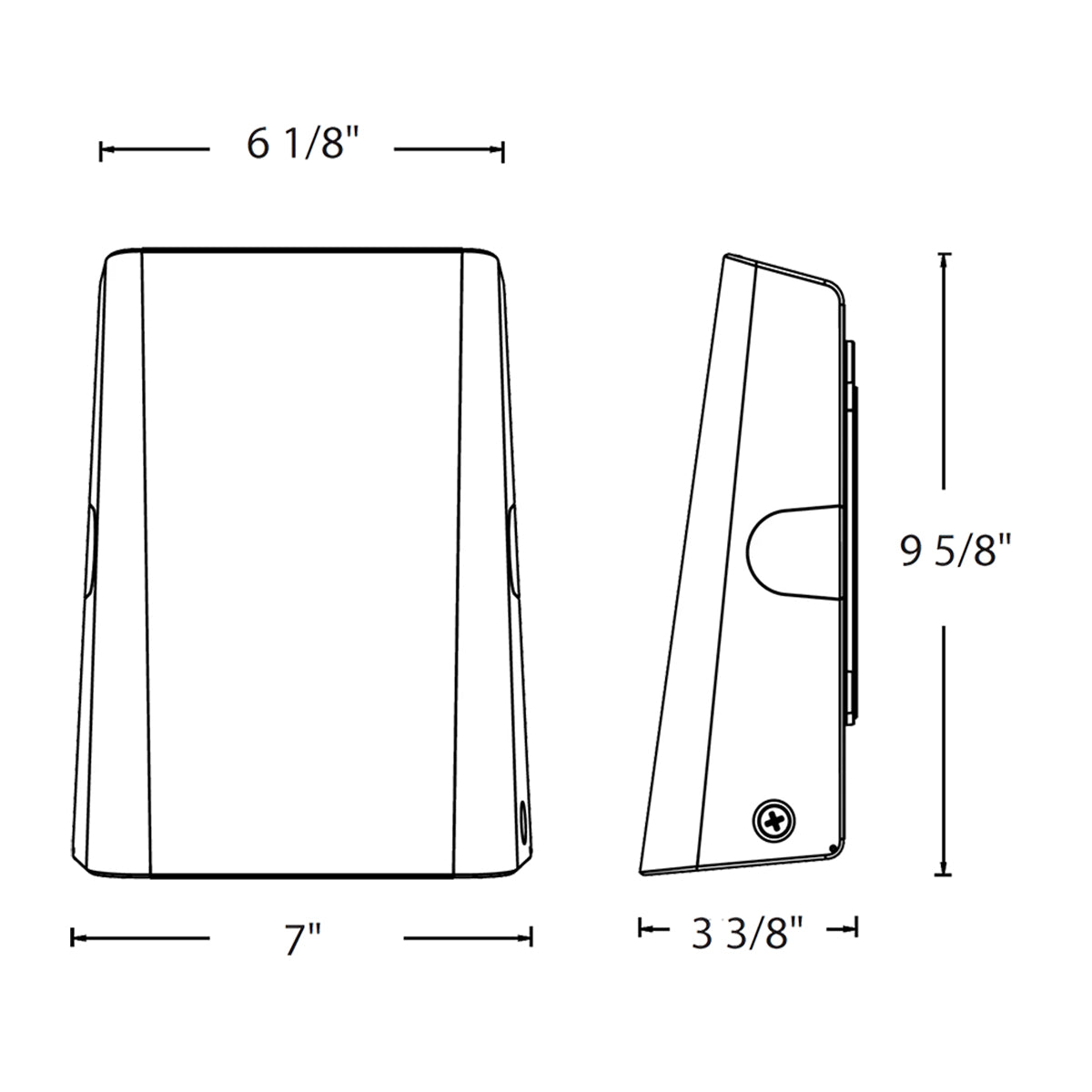 LED Cutoff Wall Pack, 7 Watts, 850Lm, 30K/40K/50K, 120-277V, White