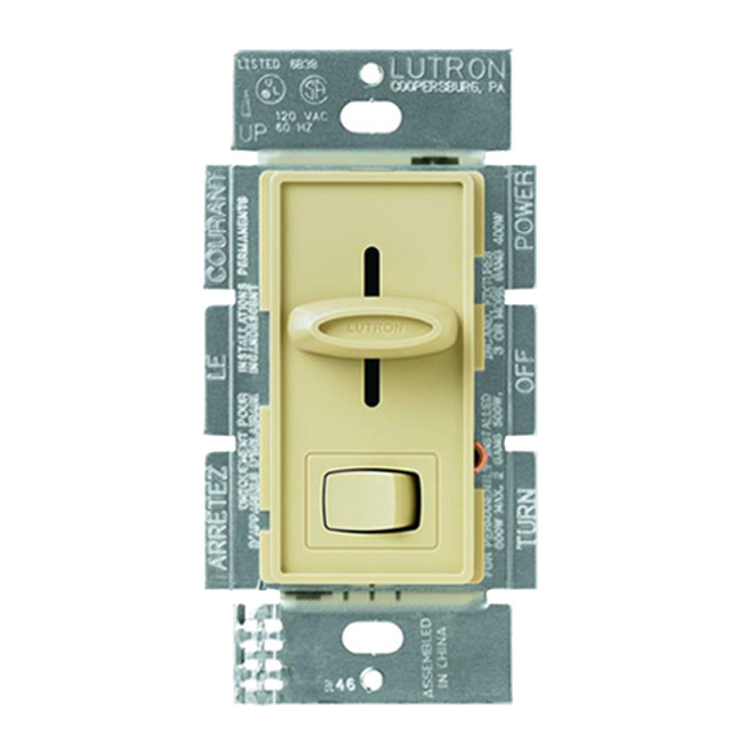 Skylark Single Pole LED/MLV Dimmer Switch, 450-Watt/600VA, Ivory - Bees Lighting