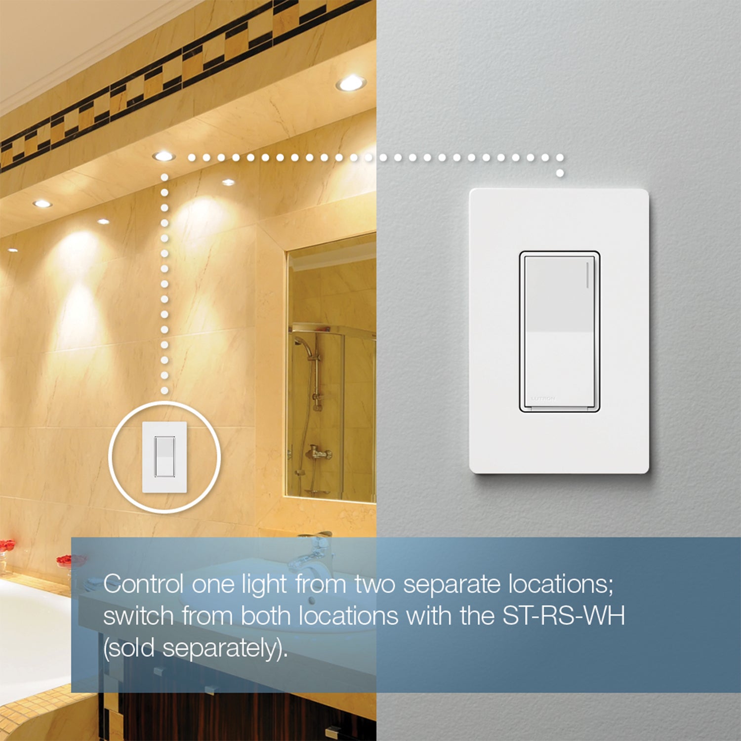 Sunnata Single Pole/Multi-Location Rocker Light Switch White