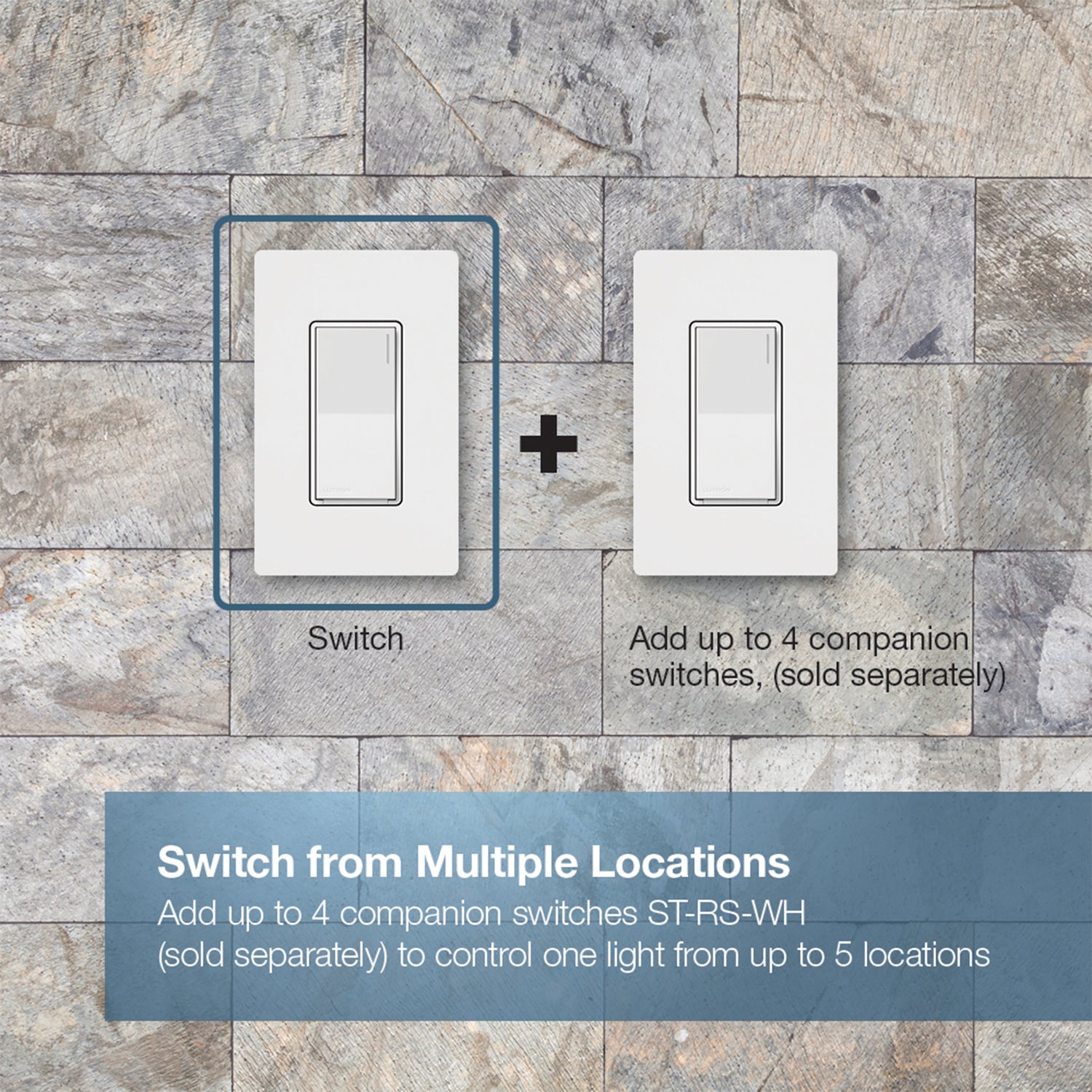 Sunnata Single Pole/Multi-Location Rocker Light Switch, Light Almond