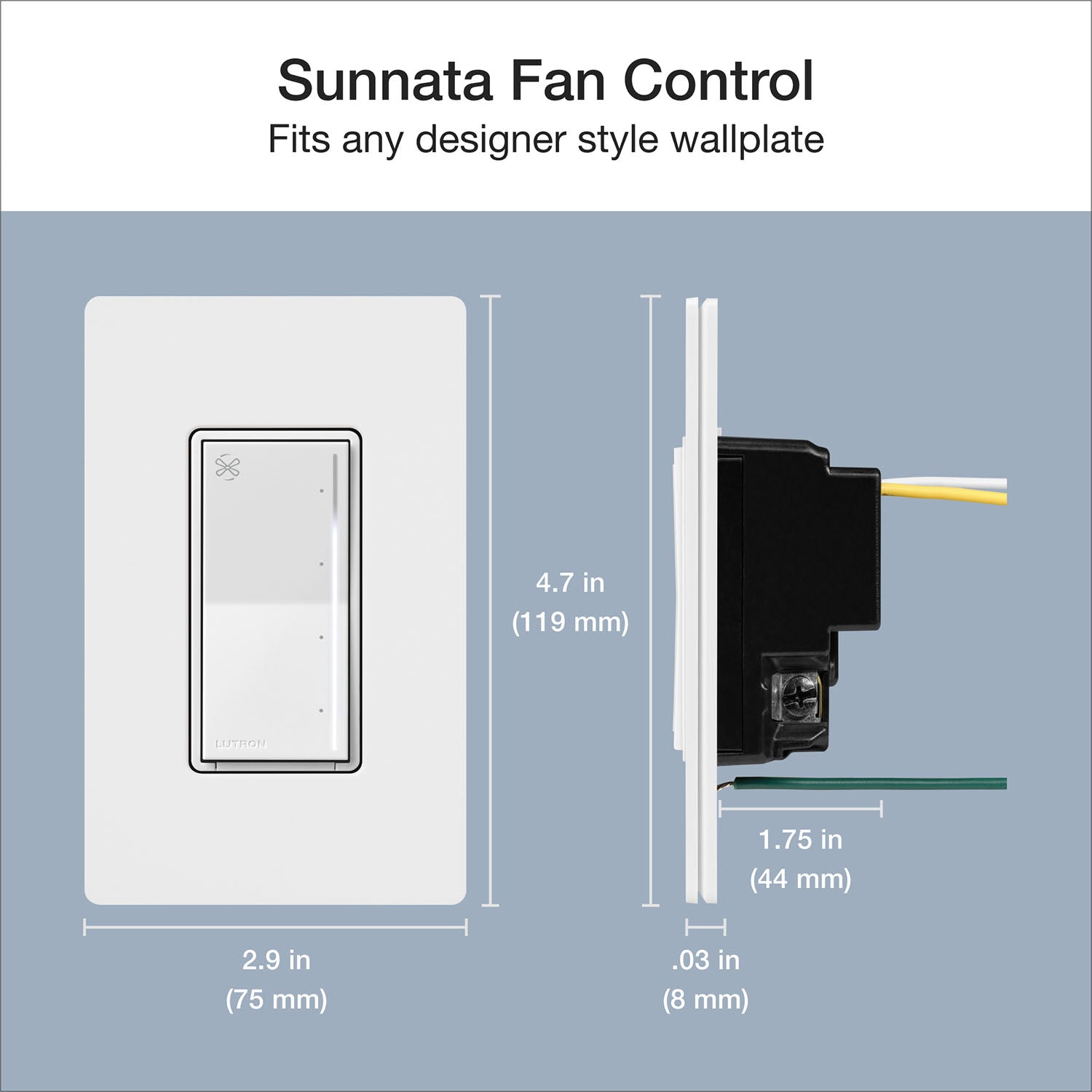 Sunnata 1.5 Amp  4-Speed Single Pole Quiet Fan Control, White