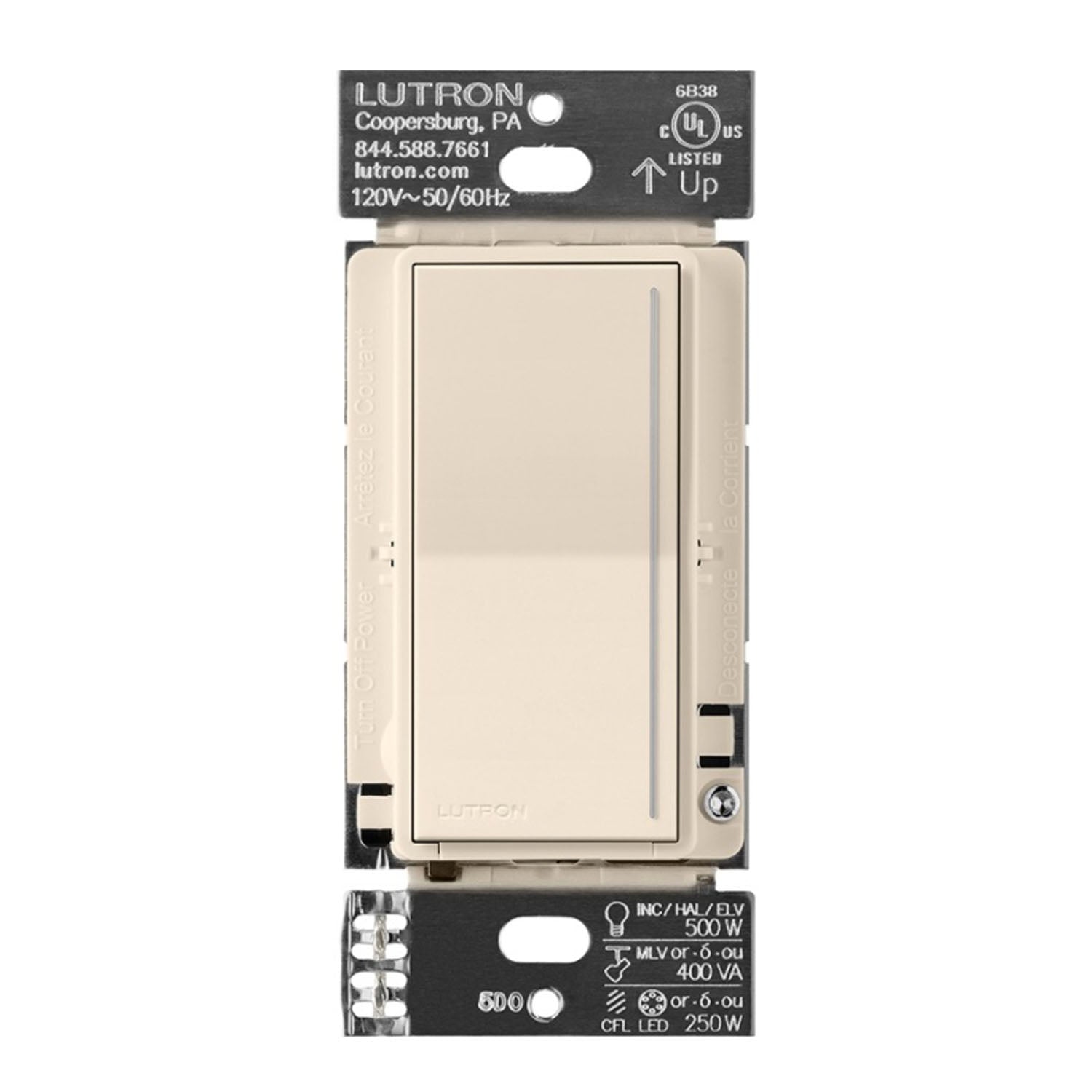 Sunnata PRO LED+ Touch Dimmer, 250W LED, 500W ELV, Single Pole/3-Way, Neutral Required, Light Almond