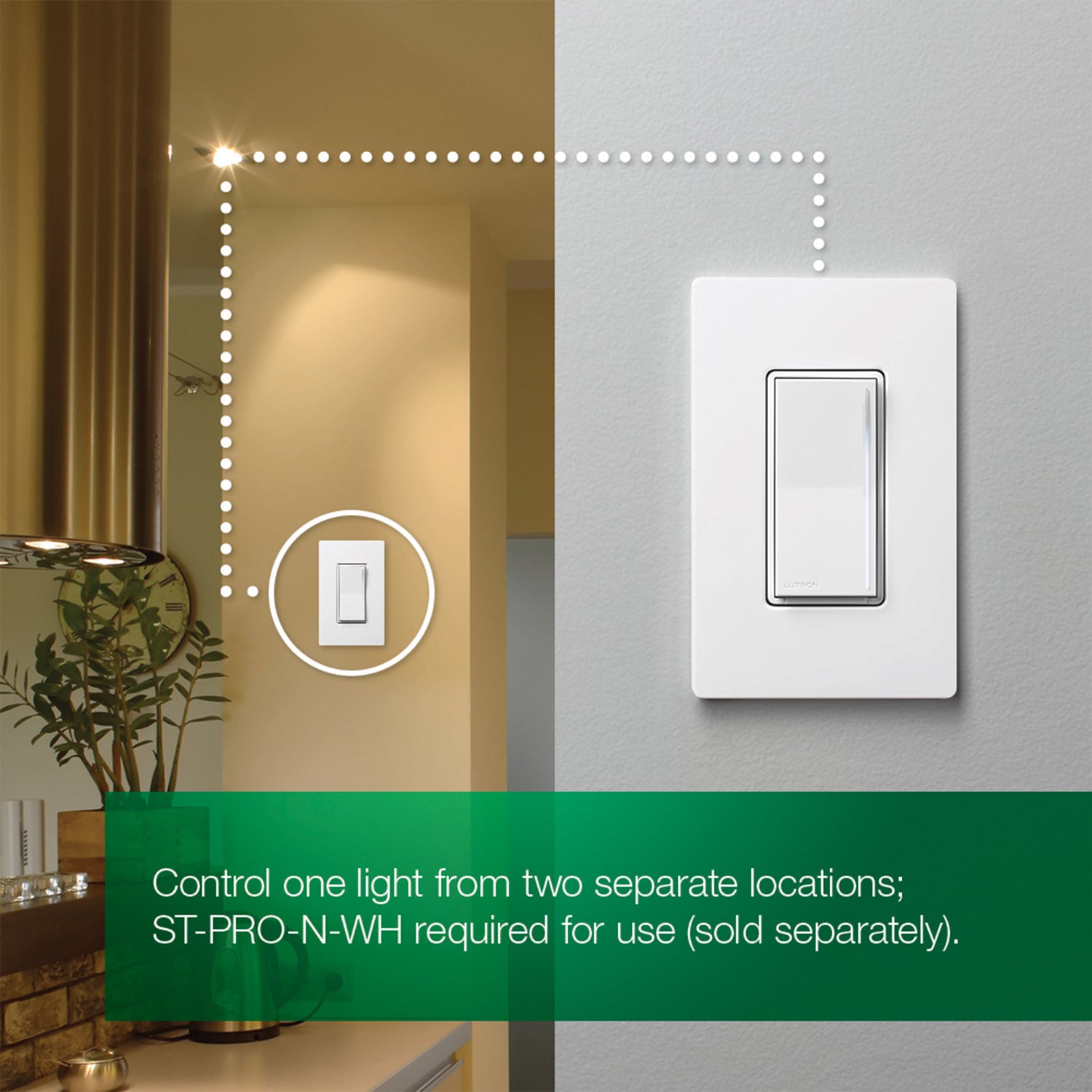 Lutron Sunnata PRO Companion Multi-Location Dimmer, Not for Standalone Use, White