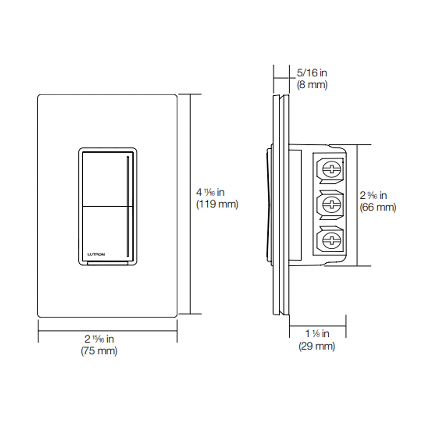 Lutron Sunnata Multi-Location Companion Switch, Not for Standalone Use, White