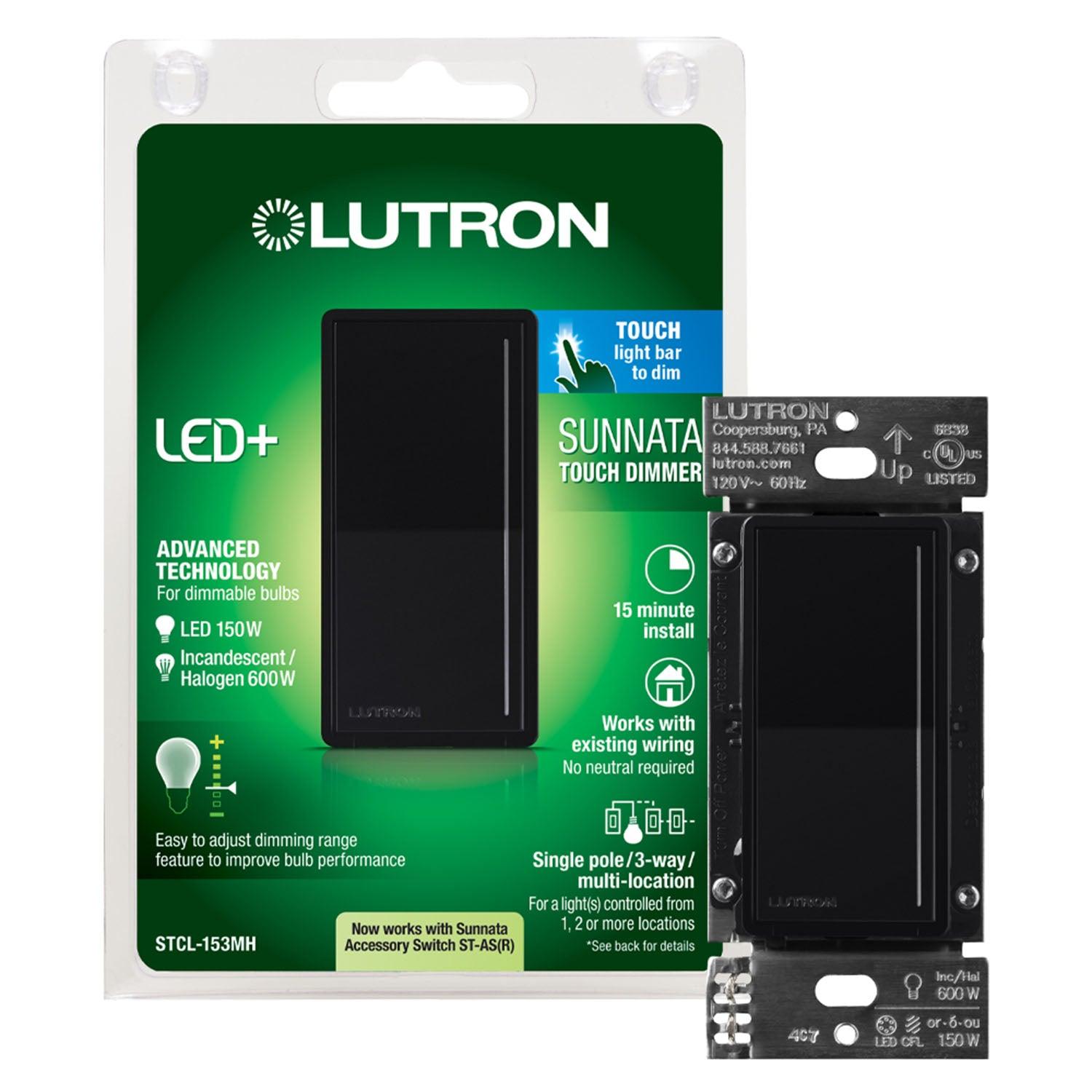 Suunata LED+ Touch Dimmer Switch, 3-Way or Multi Location Black - Bees Lighting