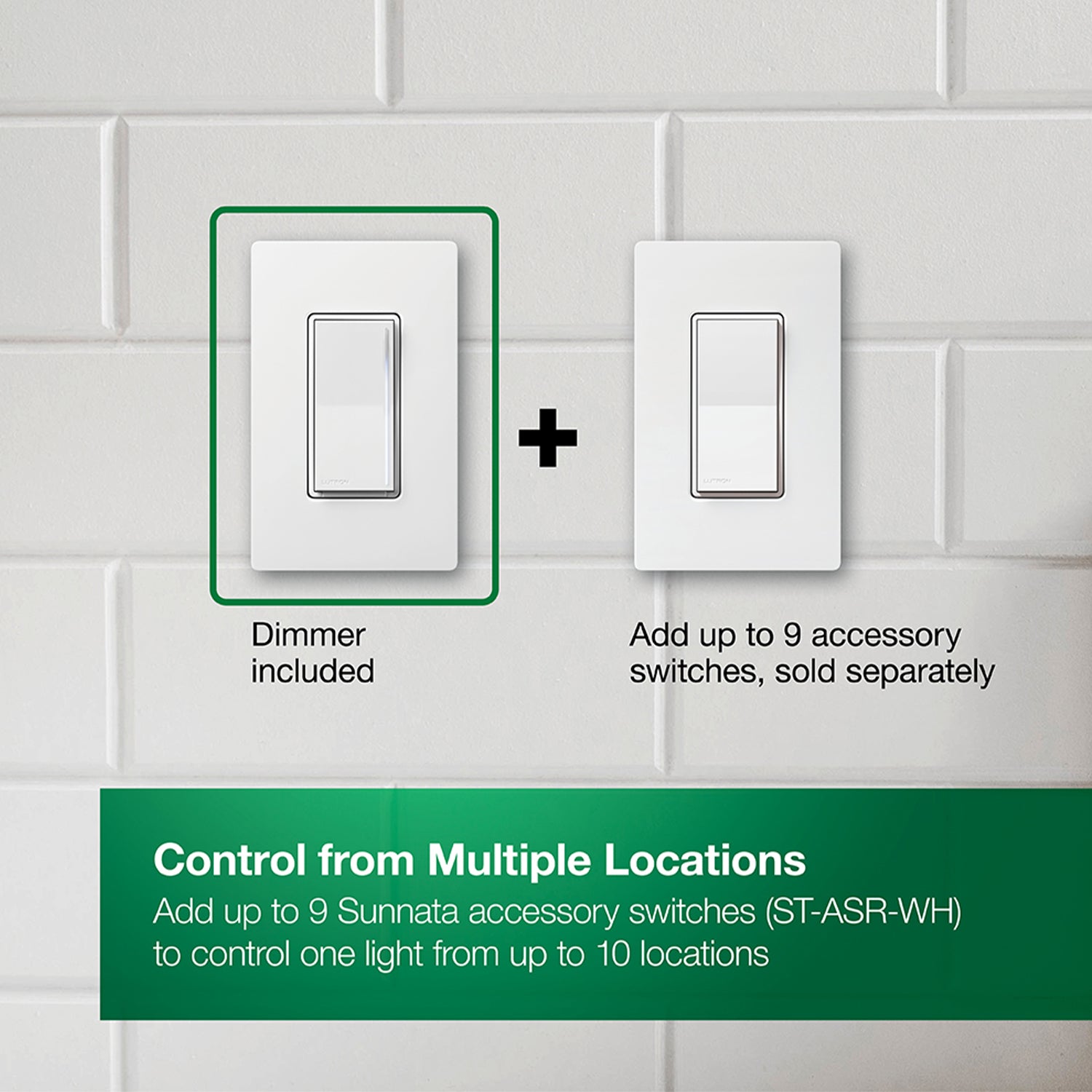 Sunnata LED+ Touch Dimmer Switch, 3-Way or Multi Location, White