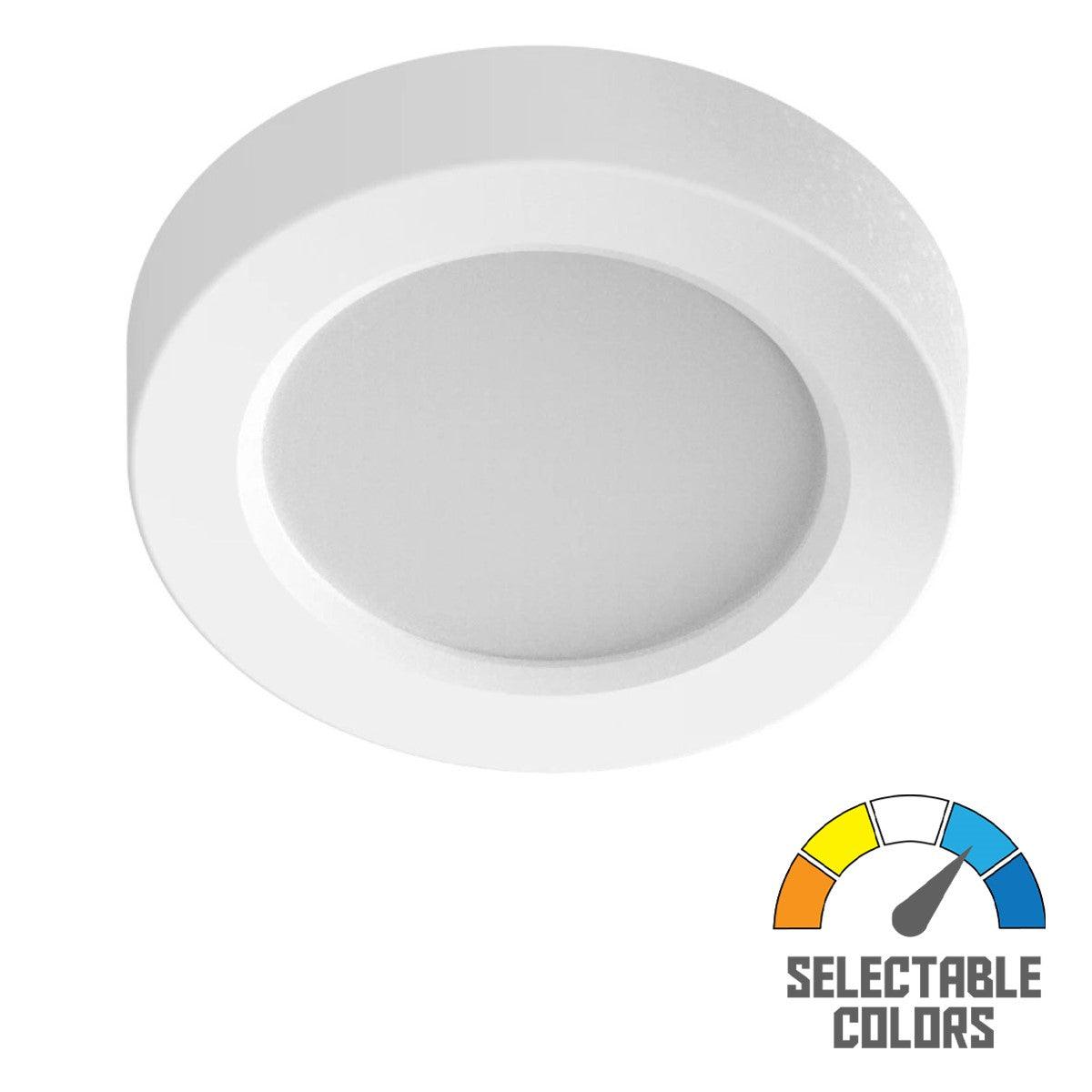 SUMOFA 5 In. LED Surface Mount Light 120V Selectable CCT, 10W White Finish - Bees Lighting