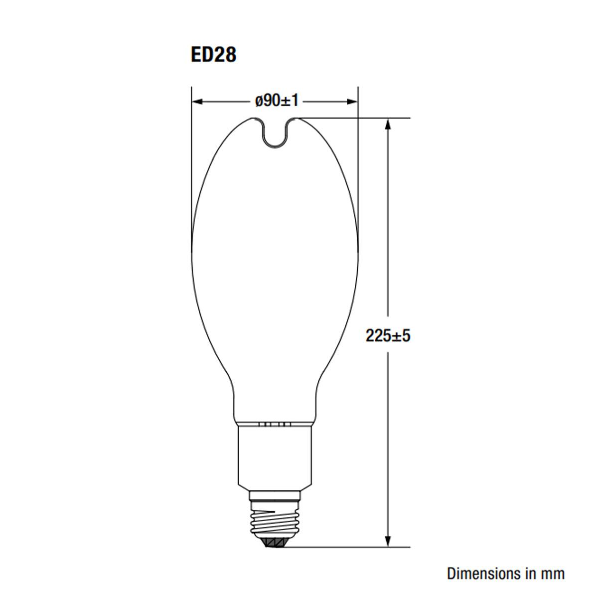 ED23 HID Retrofit LED Bulb, 6000lm, 5000K, 150W MH Equal, E26, Frosted, 120-277V - Bees Lighting