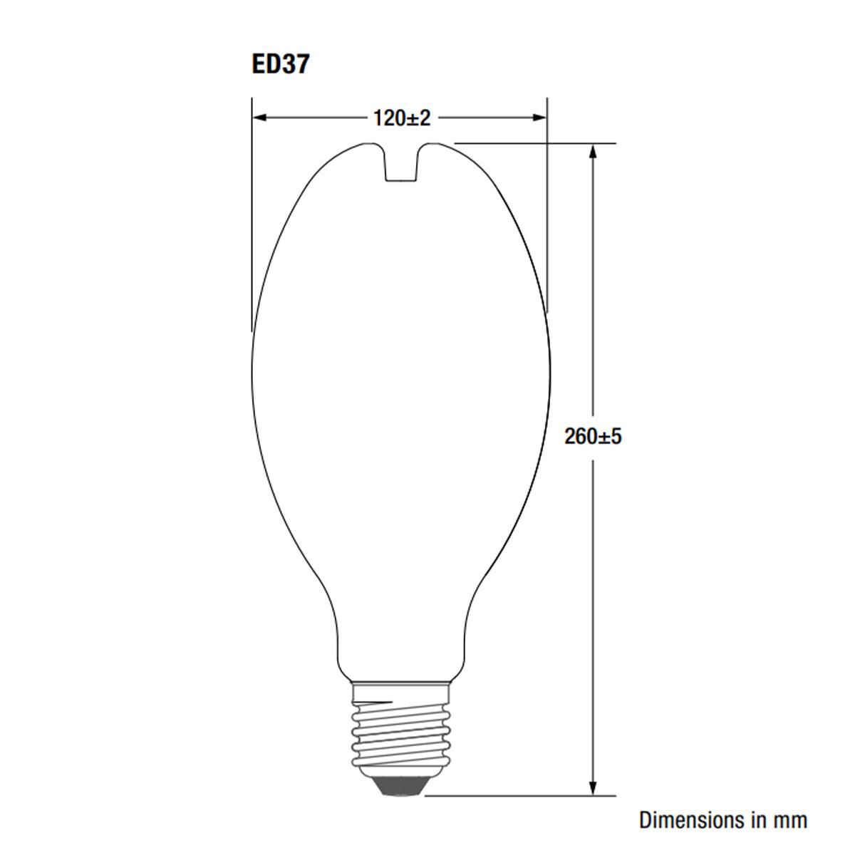 High Lumen Filament ED37 LED Bulb, 63W, 9500lm, 5000K, 250W MH Equal, EX39, Frosted, 120-277V - Bees Lighting