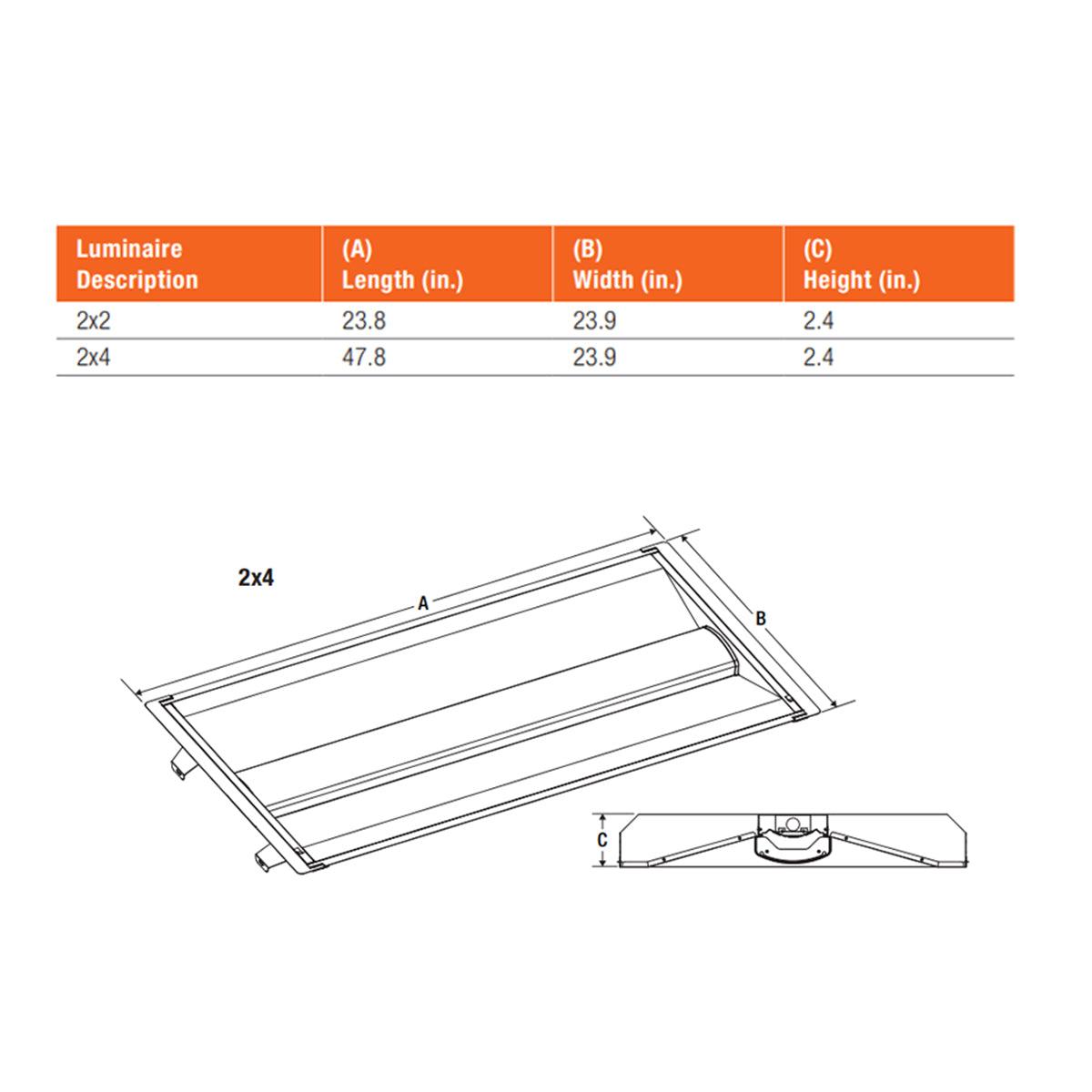 2 x 4 LED Troffer Retrofit, 4100 Lumens, 33 Watts, 4000K, 120-277V, Center Basket - Bees Lighting