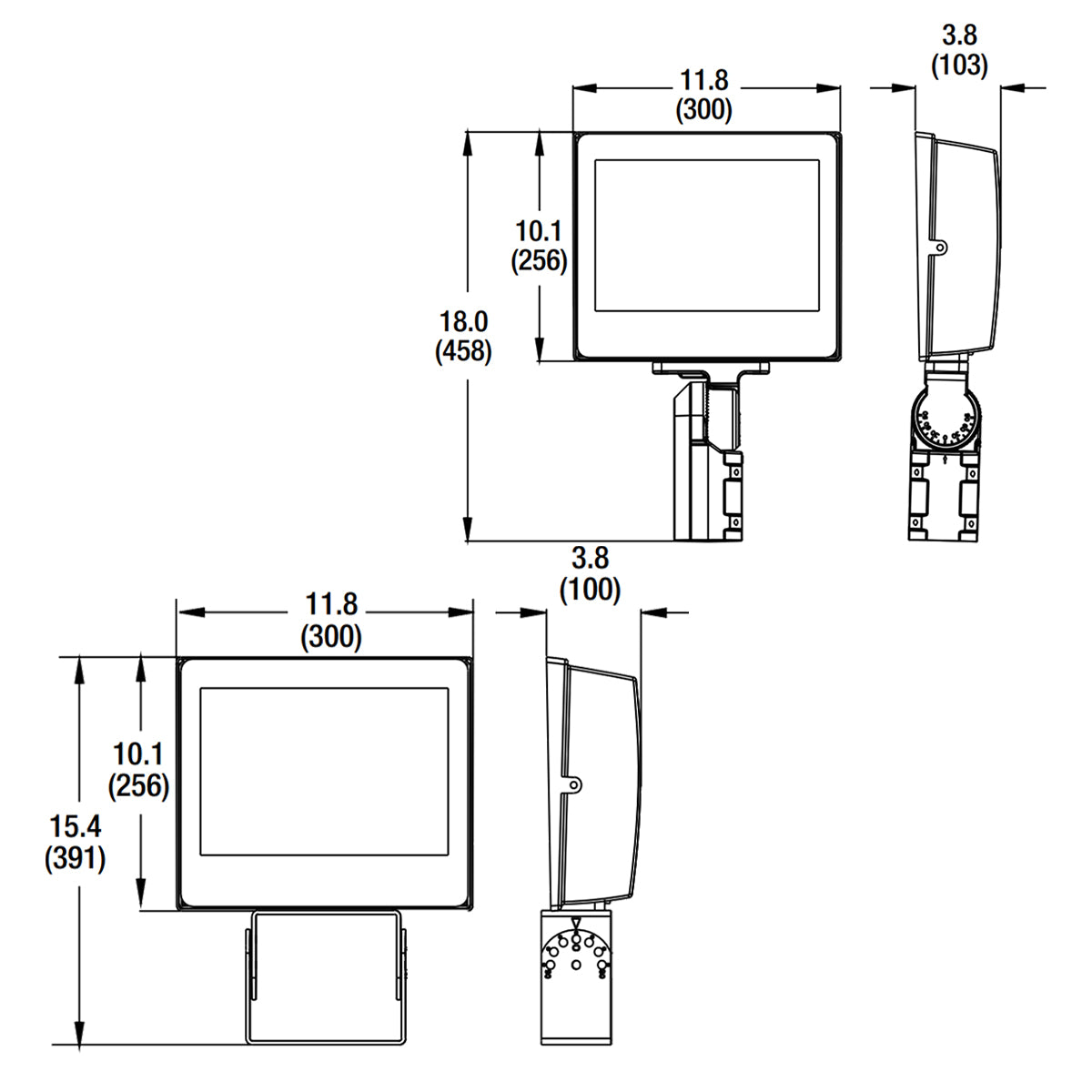 LED Flood Light, 20300 Lm, 140W, 30K/40K/50K, Slipfitter & Trunnion Mount, 120-277V - Bees Lighting