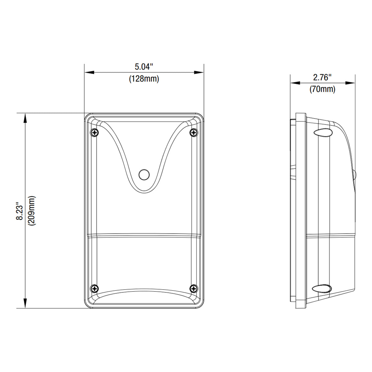 LED Mini Wall Pack, 3900Lm, 30W, 30K/40K/50K, On/Off Photocell, 120-347V, White - Bees Lighting