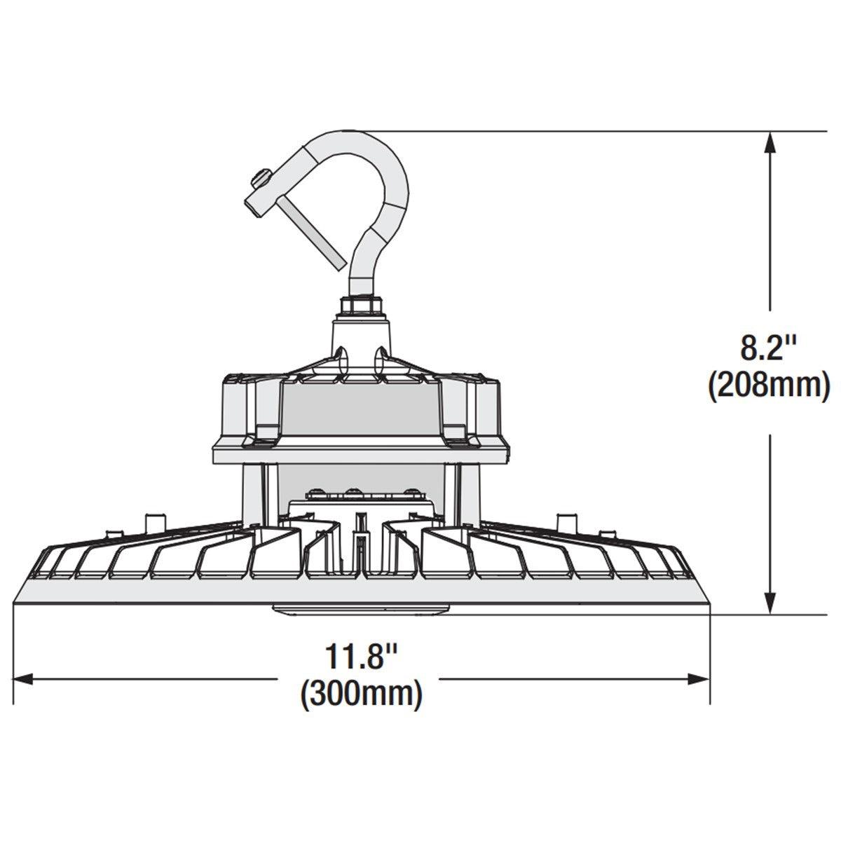 High Bay UFO LED Light Dual Selectable 240 Watts 35K 40K 50K CCT 36 000 Lumens White Finish 120 277V