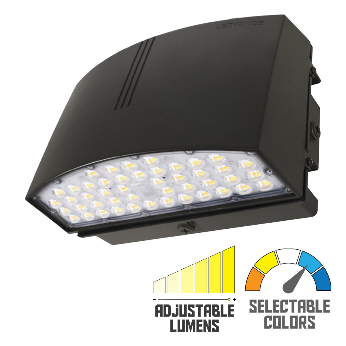 LED Cutoff Wall Pack, 11200Lm, 45/65/80W, 30K/40K/50K, 120-277V - Bees Lighting