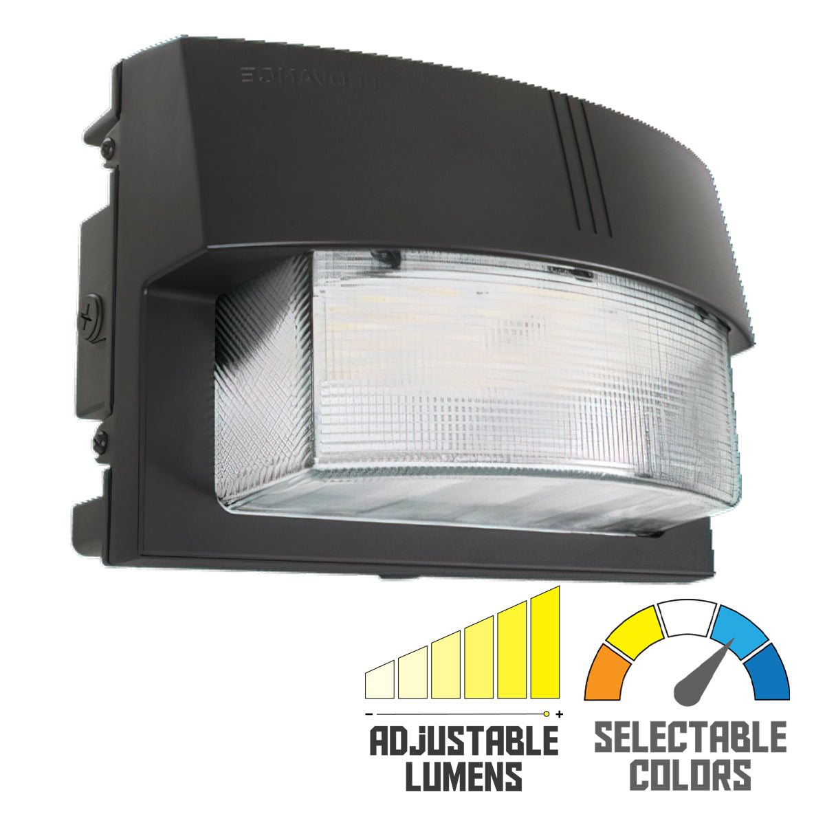 LED Wall Pack with Photocell, 5600Lm, 15/25/40W, 30K/40K/50K, 120-277V, Bronze - Bees Lighting