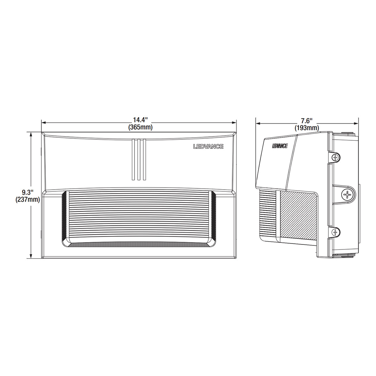 LED Wall Pack with Photocell, 11200Lm, 45/65/80W, 30K/40K/50K, 120-277V, Bronze - Bees Lighting