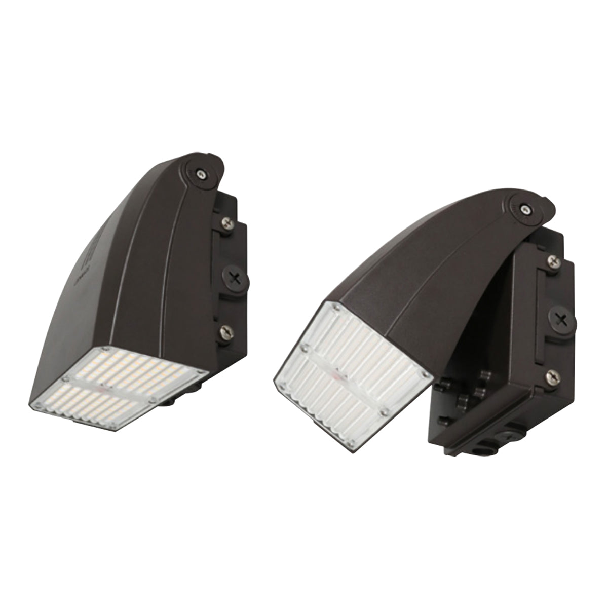 LED Adjustable Wall Pack, 4200Lm, 10/20/30W, 30K/40K/50K, On/Off Photocell, 120-347V, Bronze - Bees Lighting