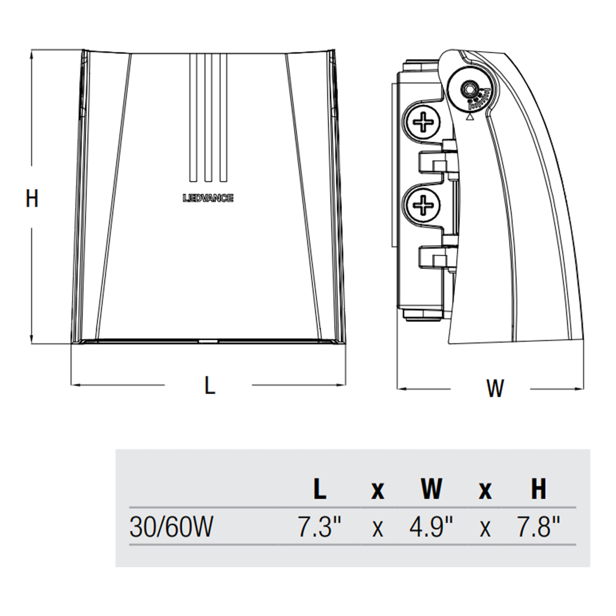 LED Adjustable Wall Pack, 4200Lm, 10/20/30W, 30K/40K/50K, On/Off Photocell, 120-347V, Bronze - Bees Lighting