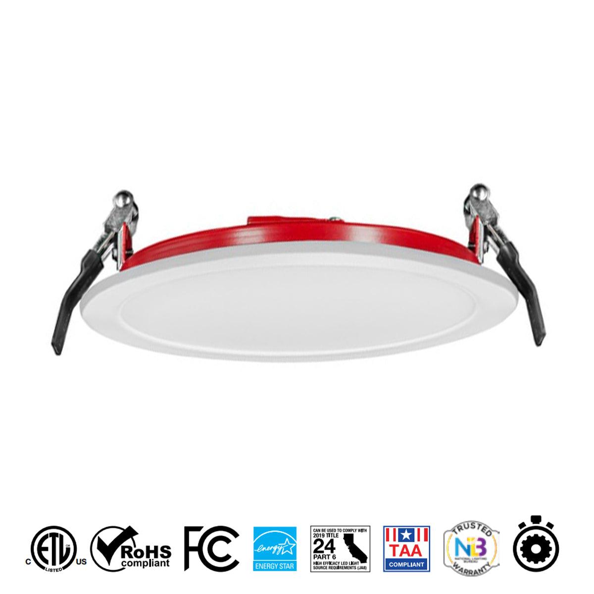 Blazeguard Flame Resistant 6 inch Slim Microdisk LED Recessed Light, 1200 Lumens, Selectable CCT - Bees Lighting