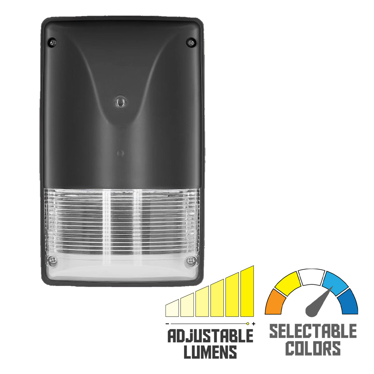 LED Mini Wall Pack, 3900Lm, 30W, 30K/40K/50K, On/Off Photocell, 120-347V, Black - Bees Lighting