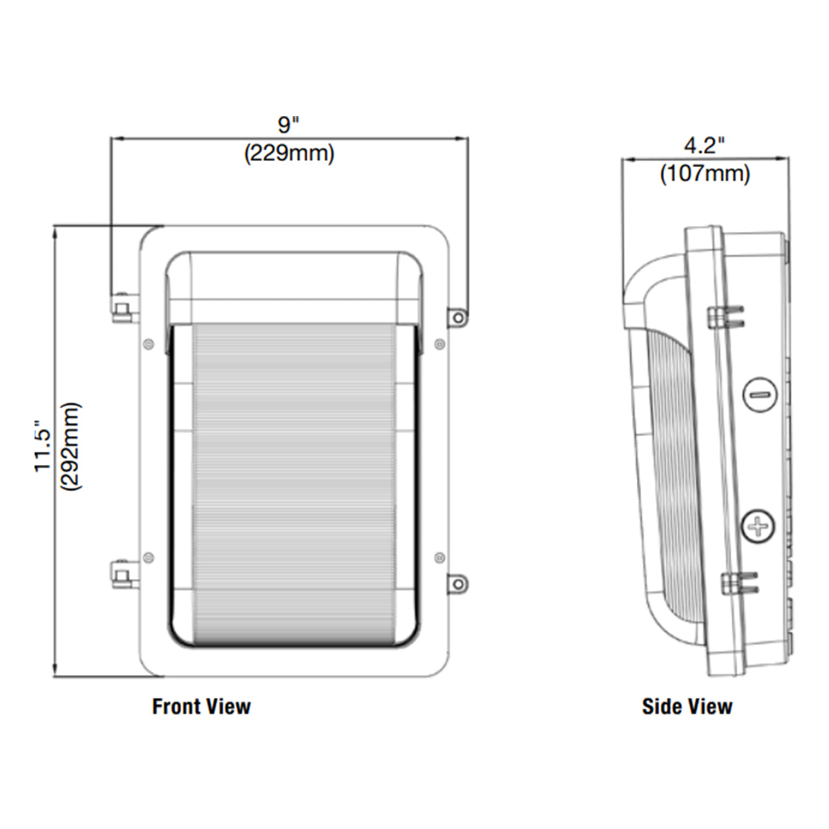 LED Wall Pack, 5600Lm, 20/30/40W, 30K/40K/50K, On/Off Photocell, 120-347V - Bees Lighting