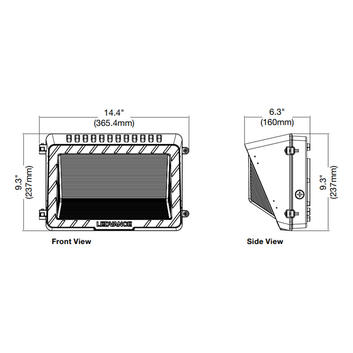 LED Wall Pack, 9000Lm, 35/45/60W, 30K/40K/50K, On/Off Photocell, 120-347V - Bees Lighting