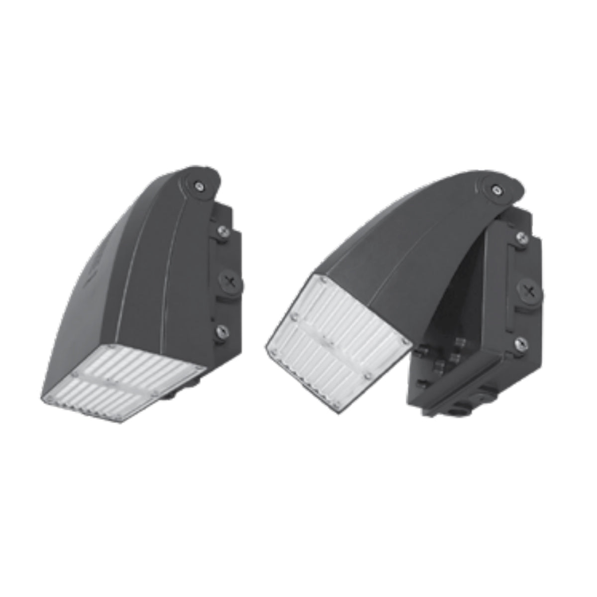 LED Adjustable Wall Pack, 8400Lm, 30/45/60W, 30K/40K/50K, On/Off Photocell, 120-347V, Black