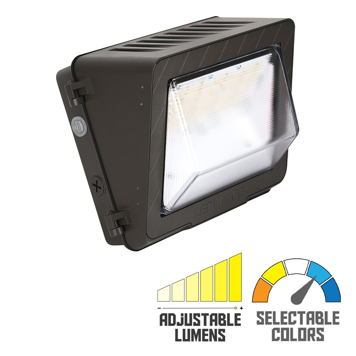 LED Wall Pack, 6000Lm, 20/30/40W, 30K/40K/50K, On/Off Photocell, 120-347V, Battery Backup