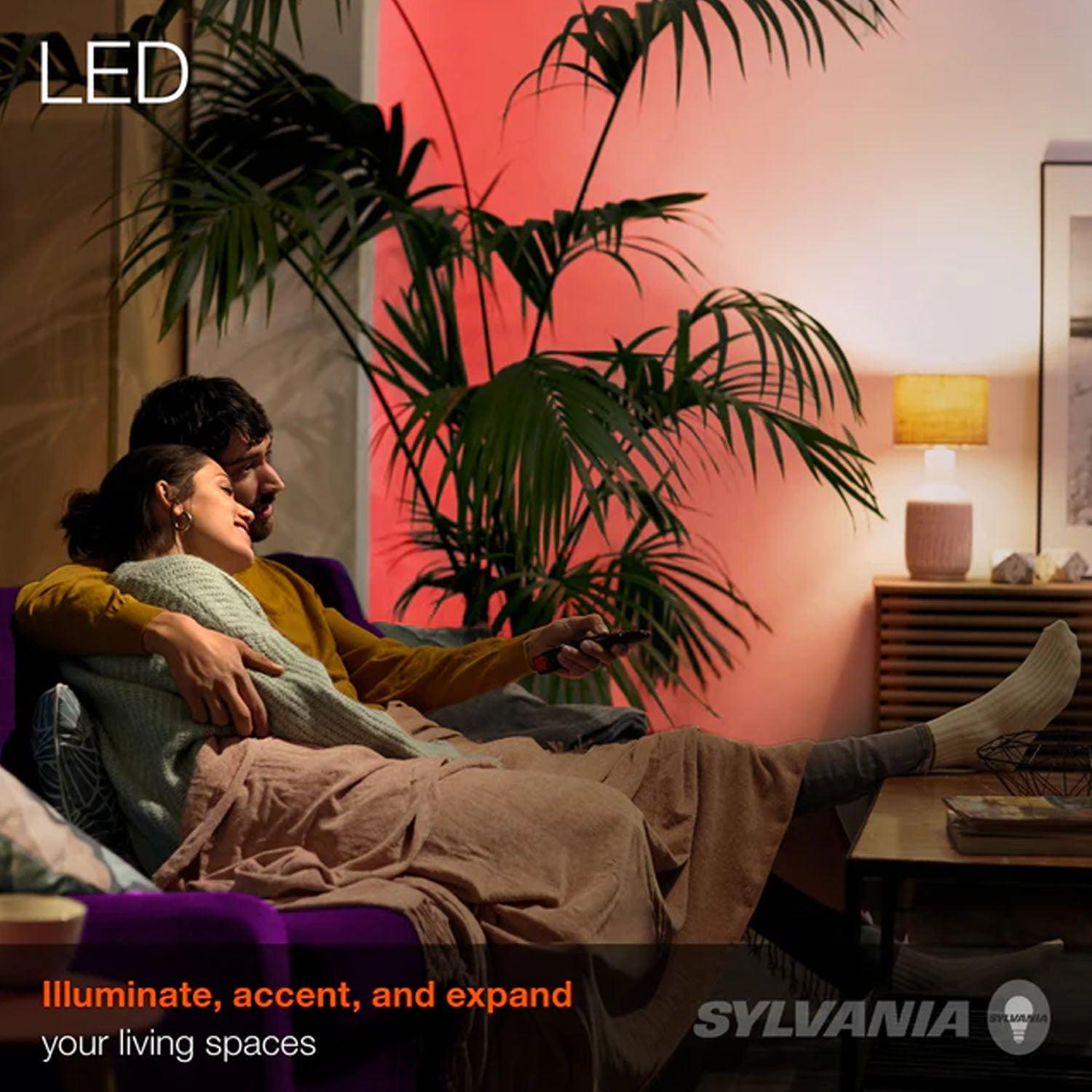 Sylvania 32ft RGB Flexible Light Strip Starter Kit, 16 Dimmable Colors with RF Remote Control - Bees Lighting