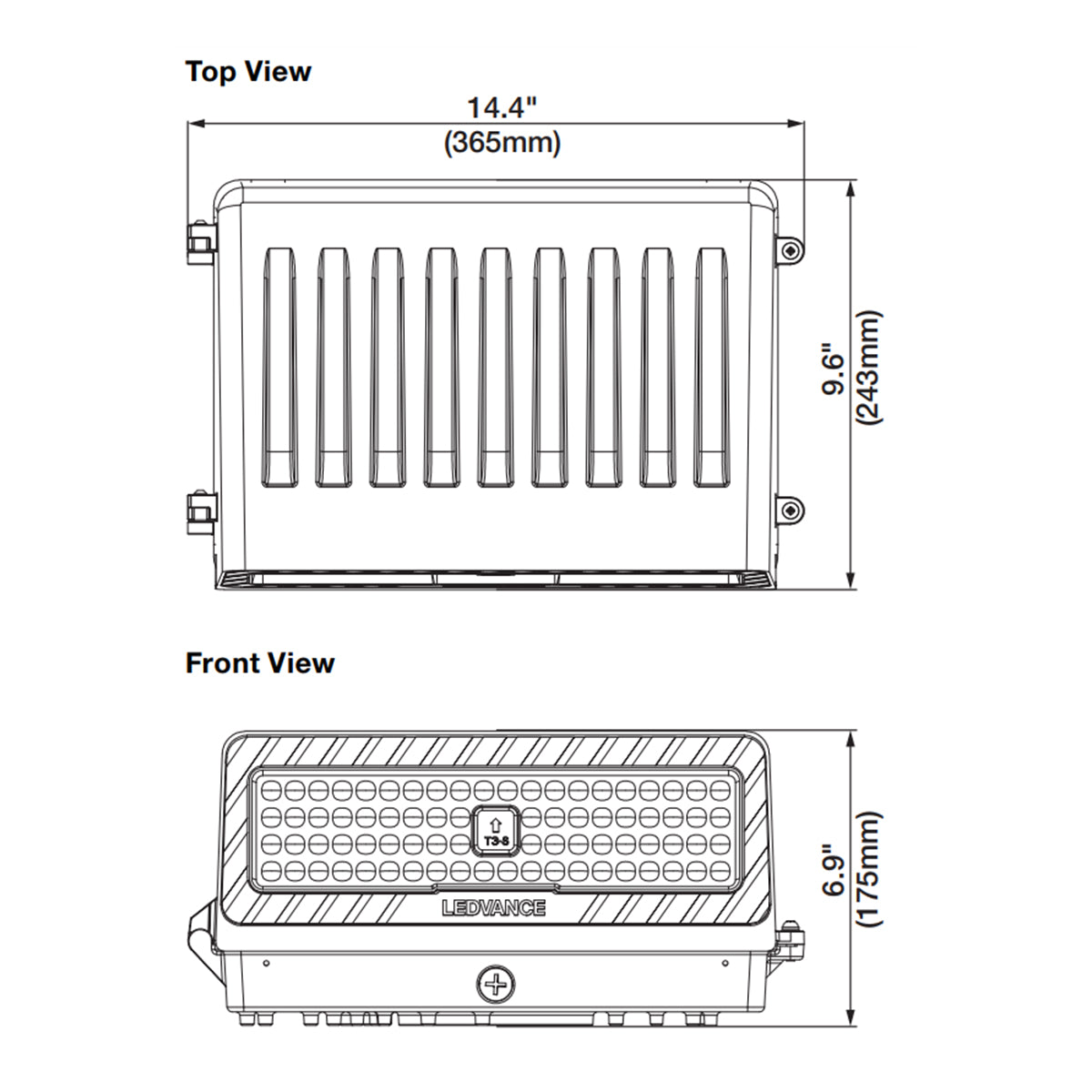 LED Cutoff Wall Pack, 5250Lm, 20/30/35W, 30K/40K/50K, 120-347V - Bees Lighting