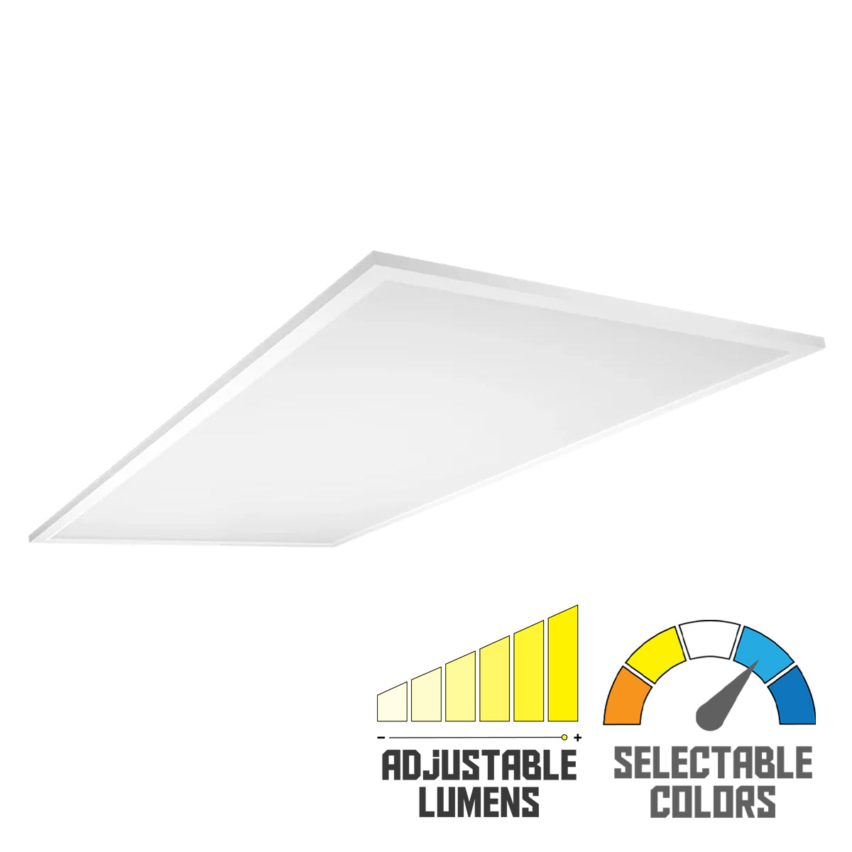 2x4 LED Flat Panel Light, 6000 Lumens, 50 Watts, 35K/40K/50K, 120/277V, Battery Included