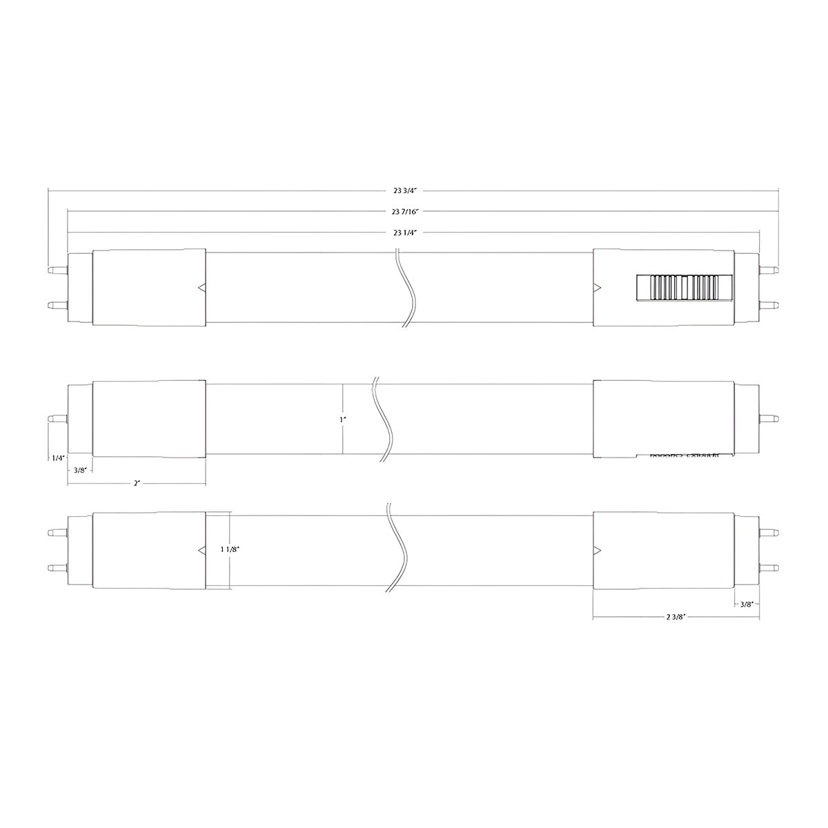 2ft LED T8 Tube, 7 Watts, 940 Lumens, 3000K to 6500K, Ballast Bypass, Single|Dual End - Bees Lighting