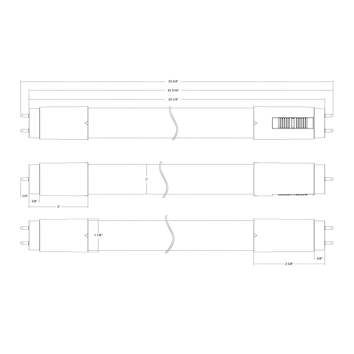 3ft LED T8 Tube, 9 Watts, 1250 Lumens, 3000K to 6500K, Ballast Bypass, Single|Dual End