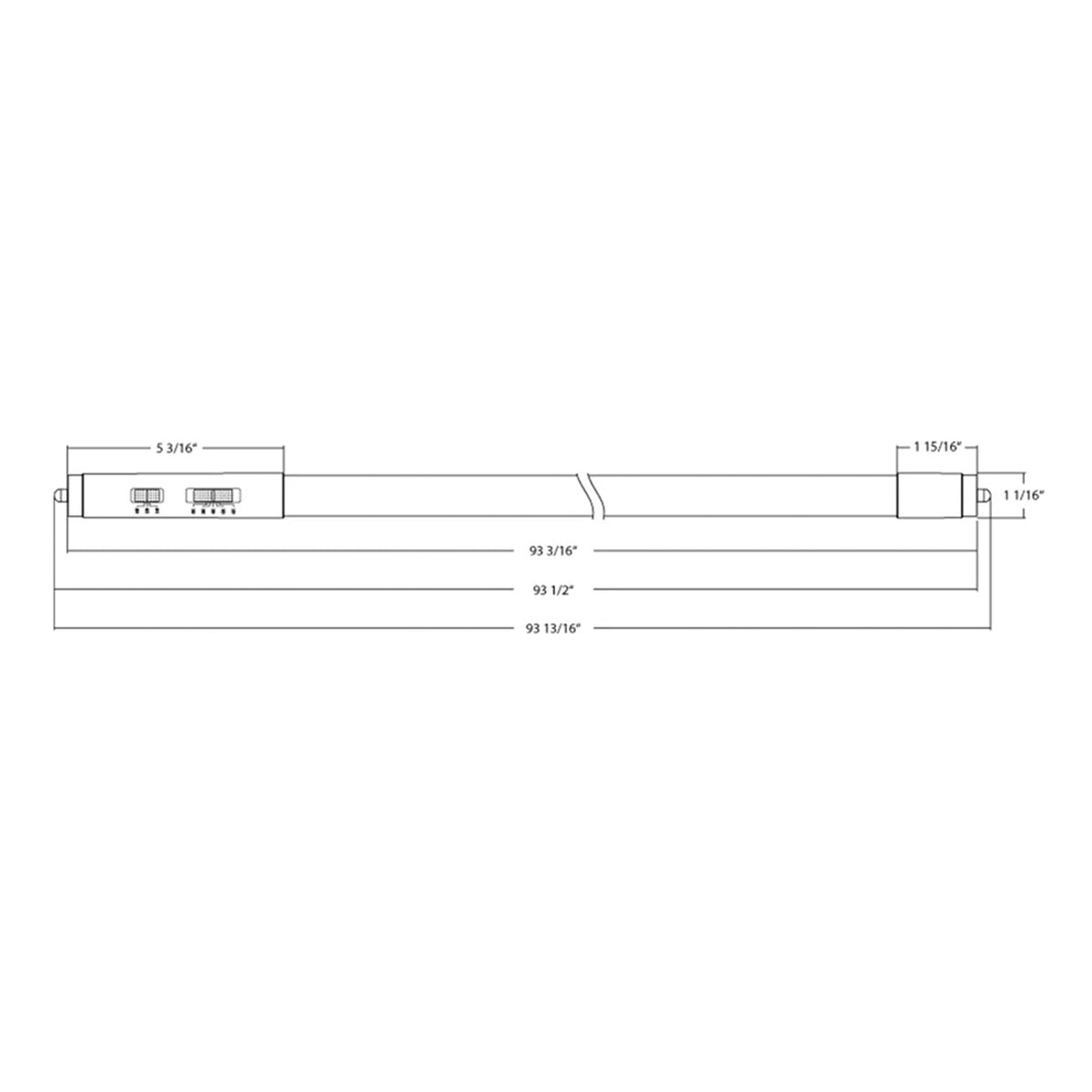 8ft LED T8 Tube, 24W|32W|40W, 5400lm, 3000K to 6500K, FA8/R17d base, Double End, Clear