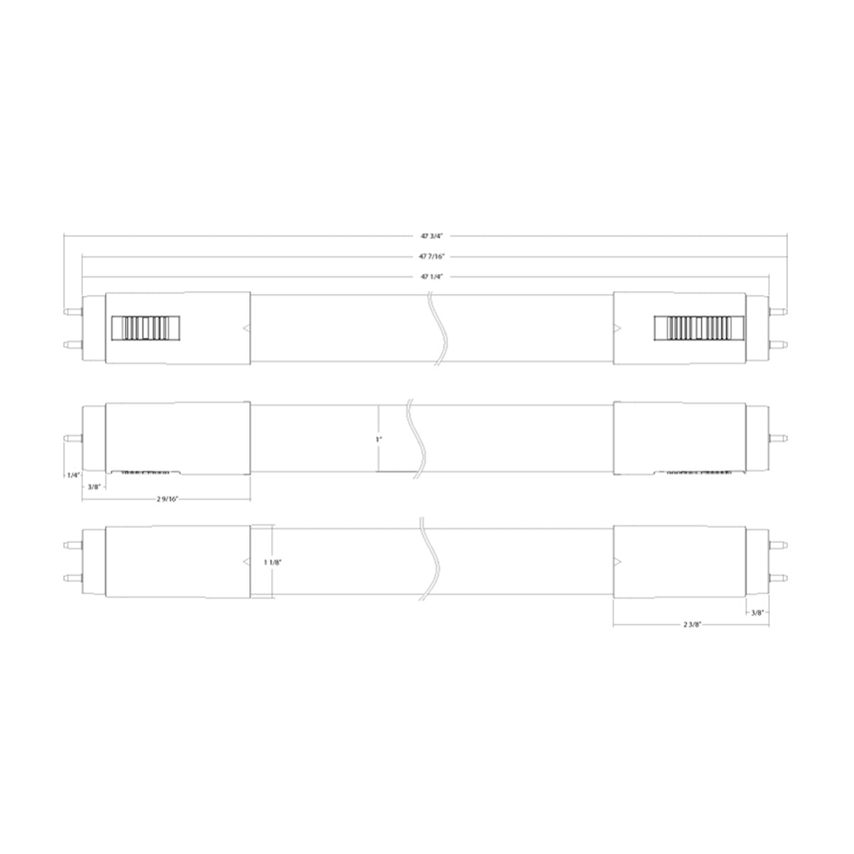 4ft LED T8 Tube, 10.5W|12W|14W, 2300lm, 3000K to 6500K, Ballast Bypass, Single|Dual End