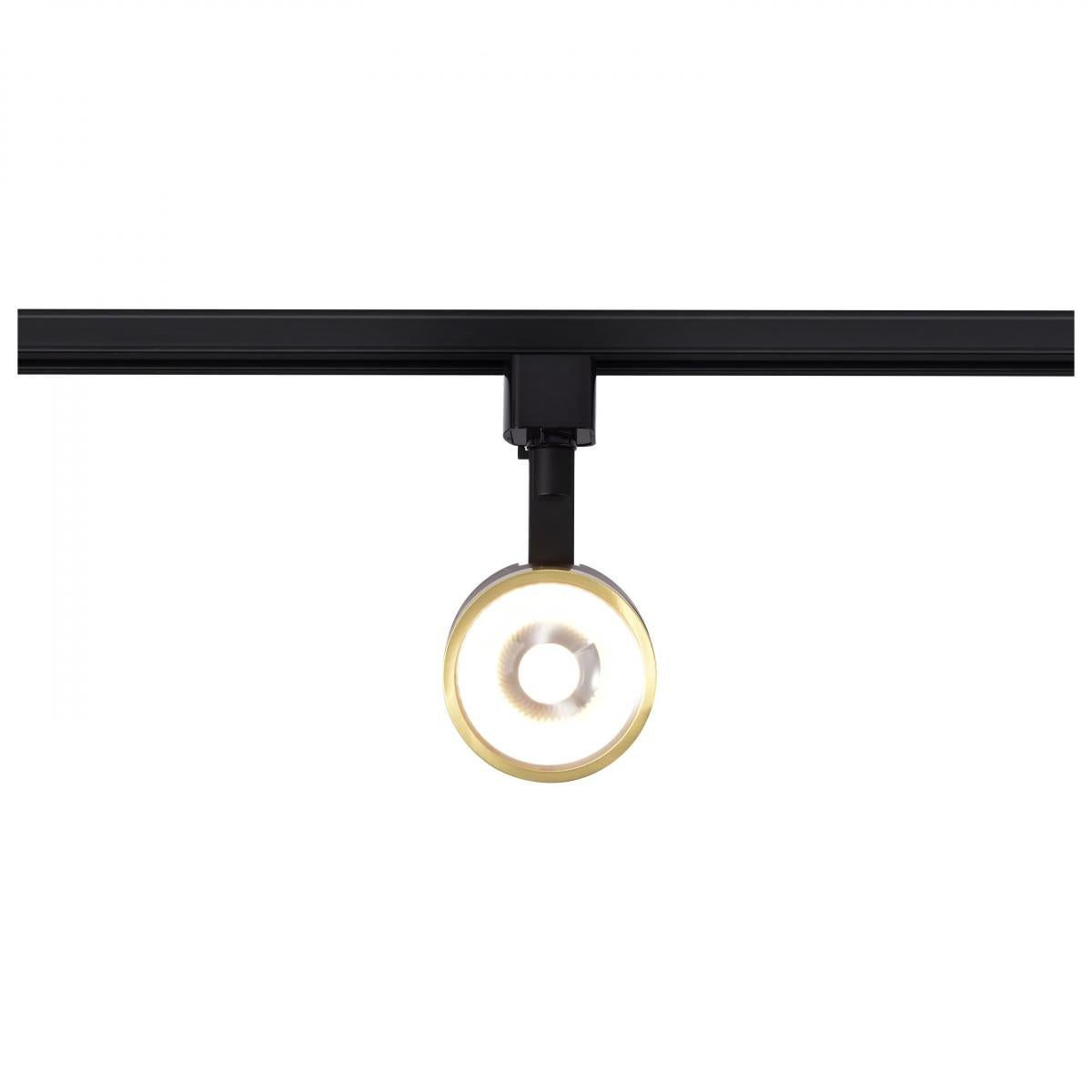 LED Round Halo Track Head 12W 1000 Lumens 3000K, 24°, Black & Brass