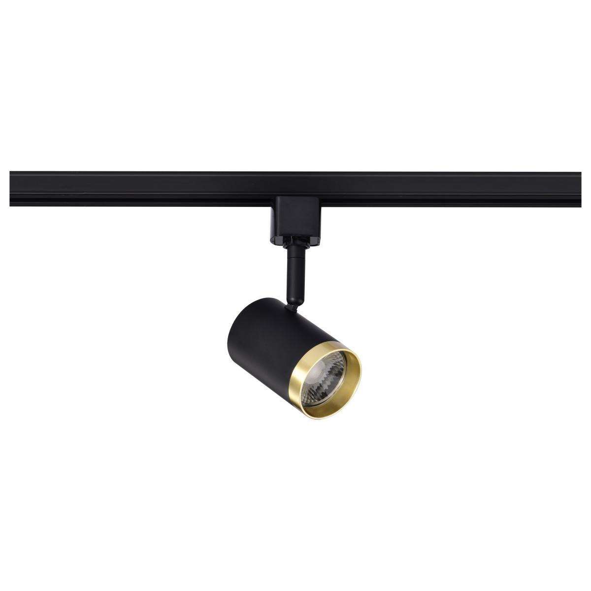 LED Small Cylinder Halo Track Head 12W 1000 Lumens 3000K, 24º, Black & Brass